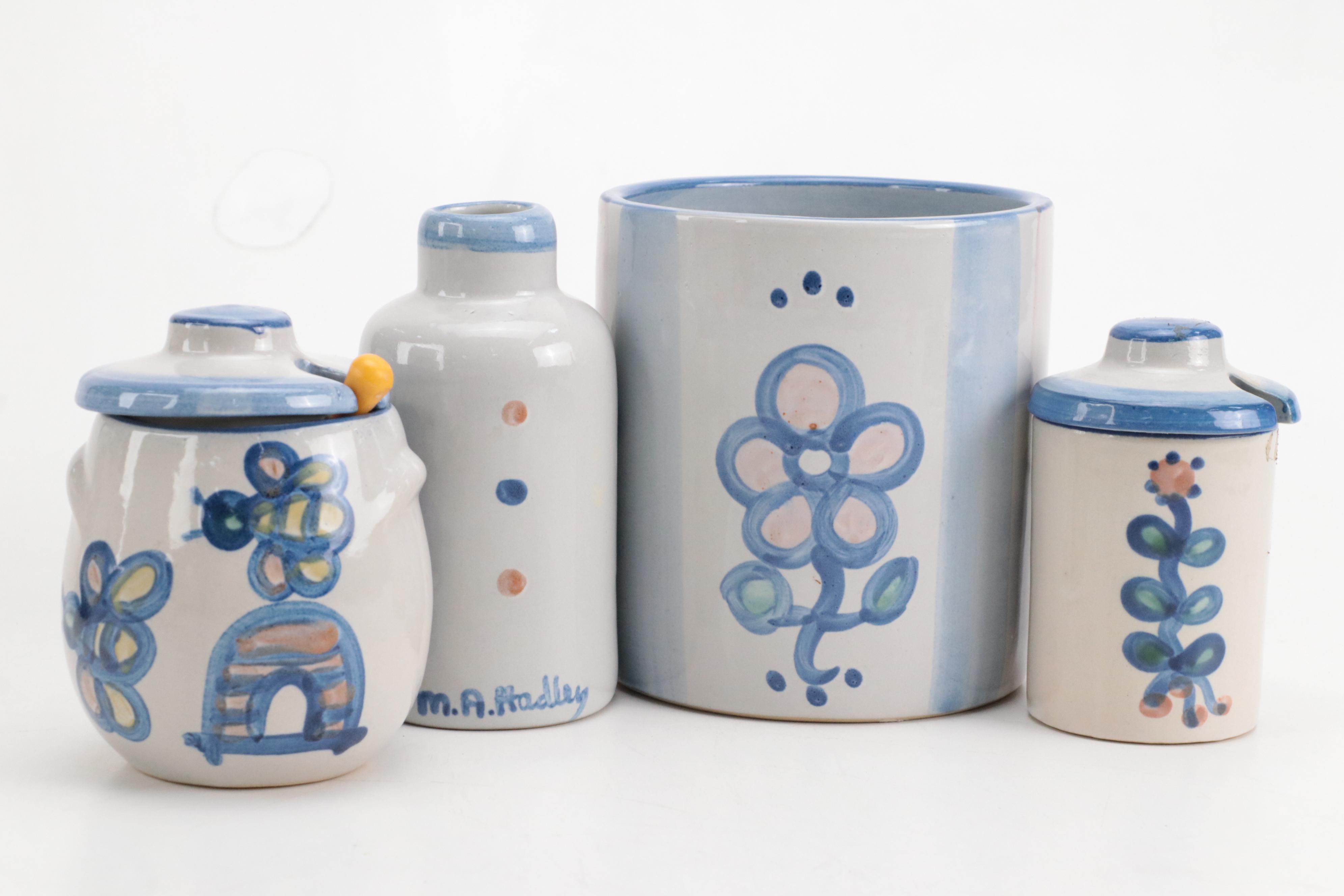 M.A. Hadley Stoneware Planters and Table Accessories