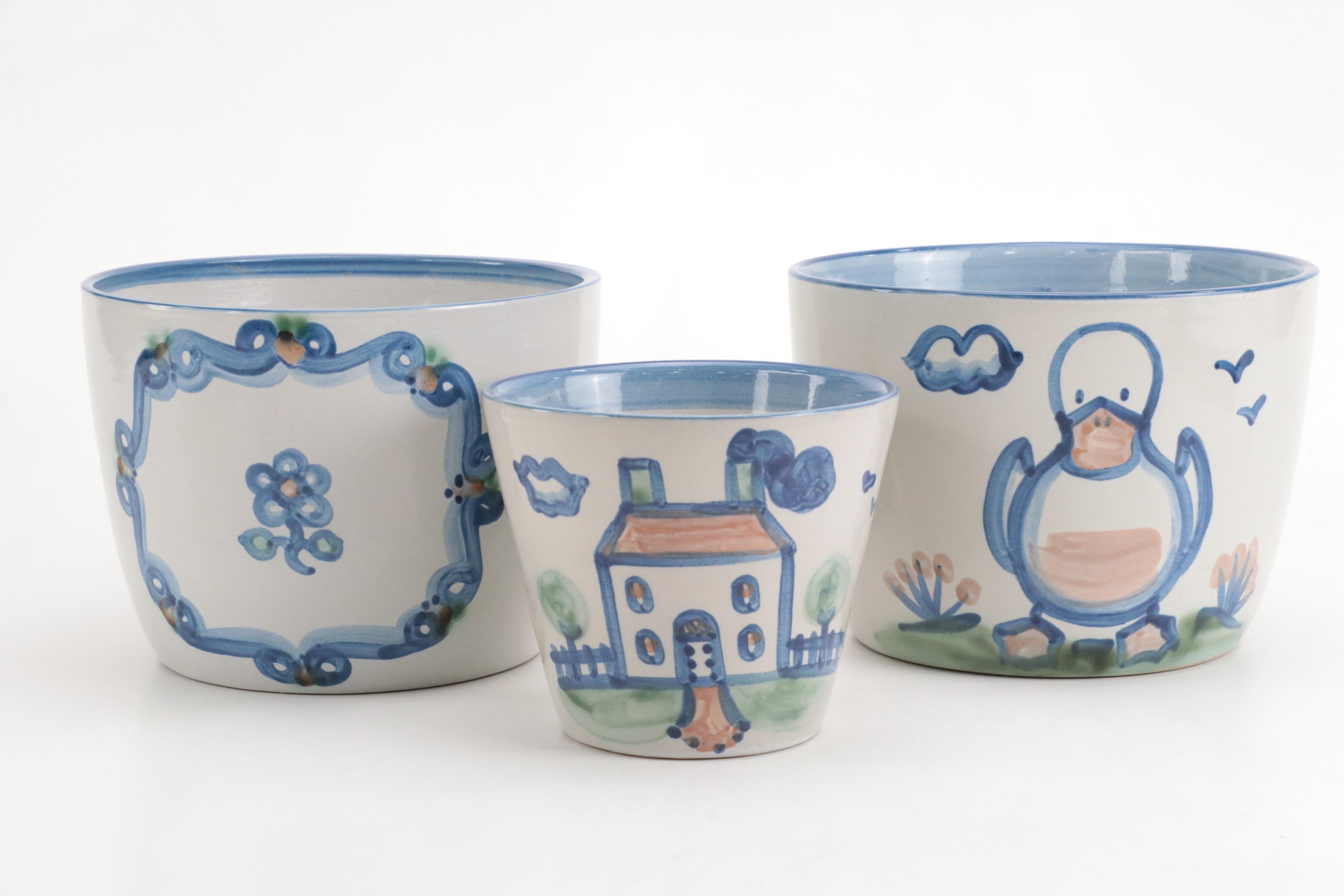 M.A. Hadley Stoneware Planters and Table Accessories