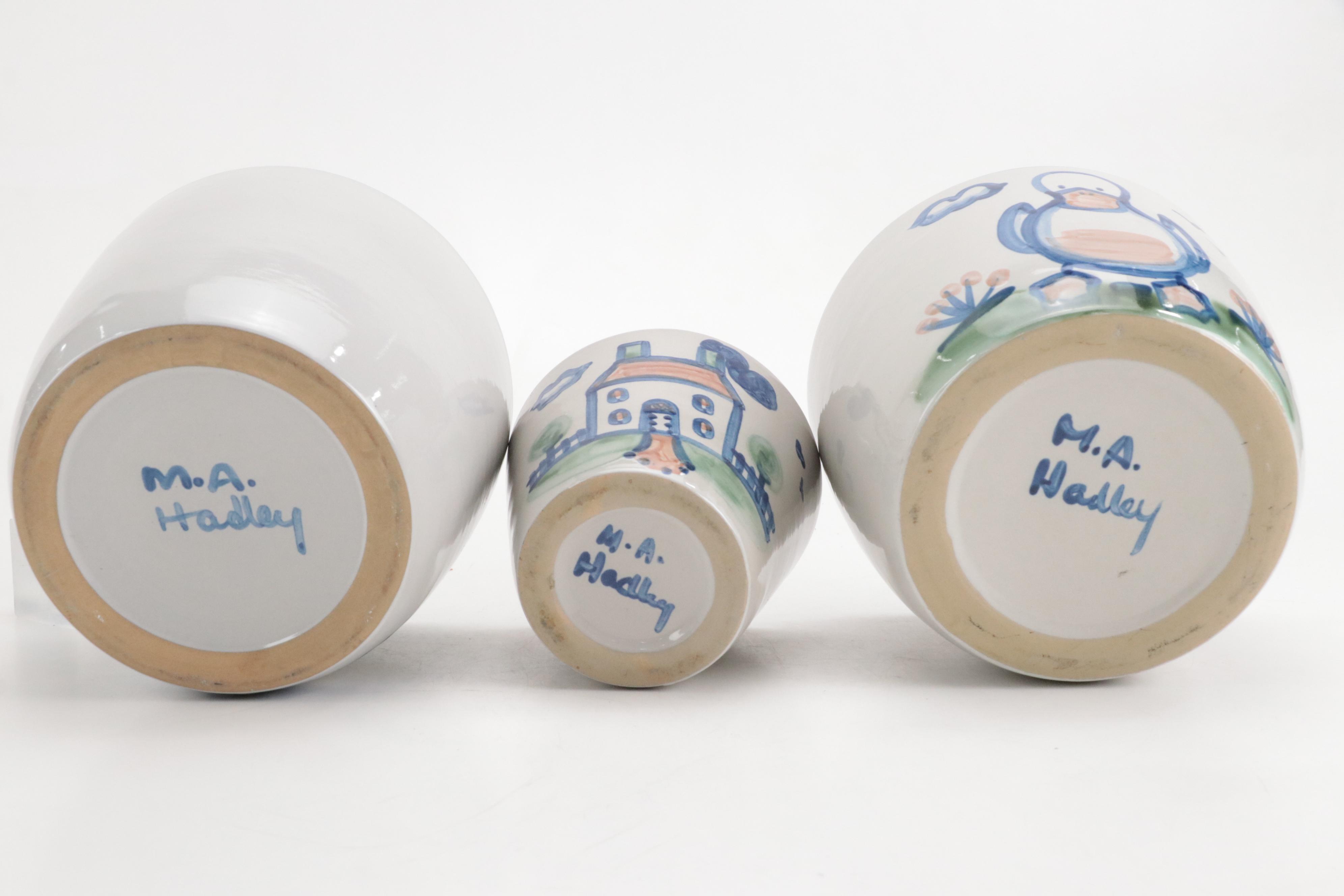 M.A. Hadley Stoneware Planters and Table Accessories