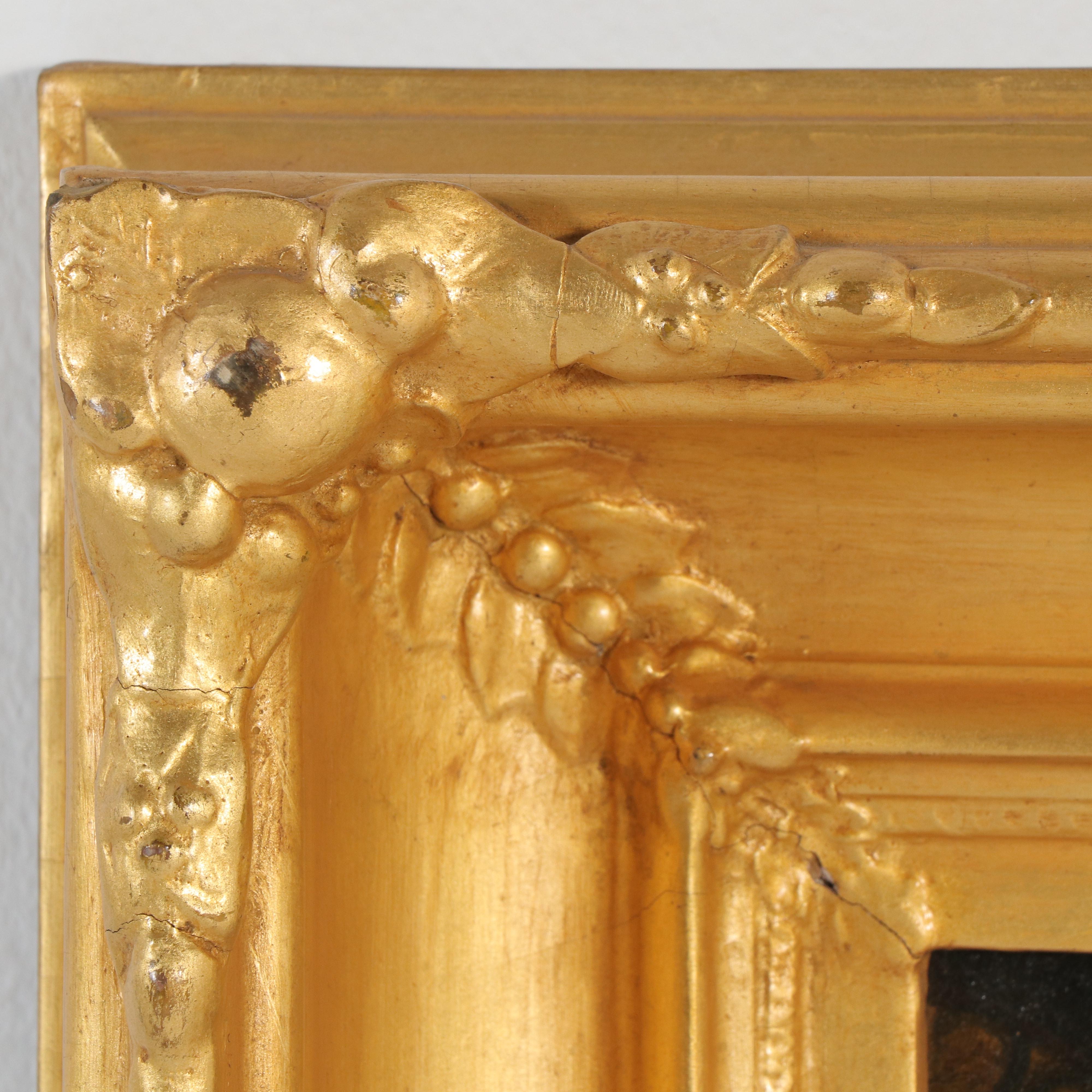 Genre Oil Painting of Two Young Women, 19th Century