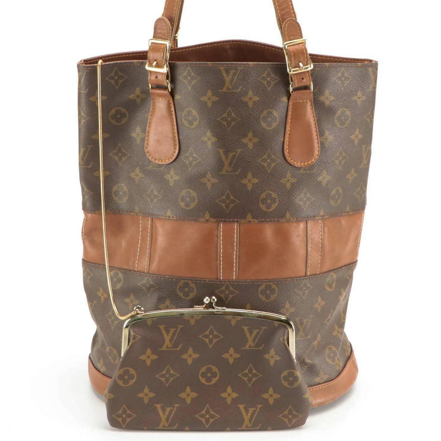 The French Company Louis Vuitton Monogram Marais Bucket Bag and Kisslock Pouch Everything But The House