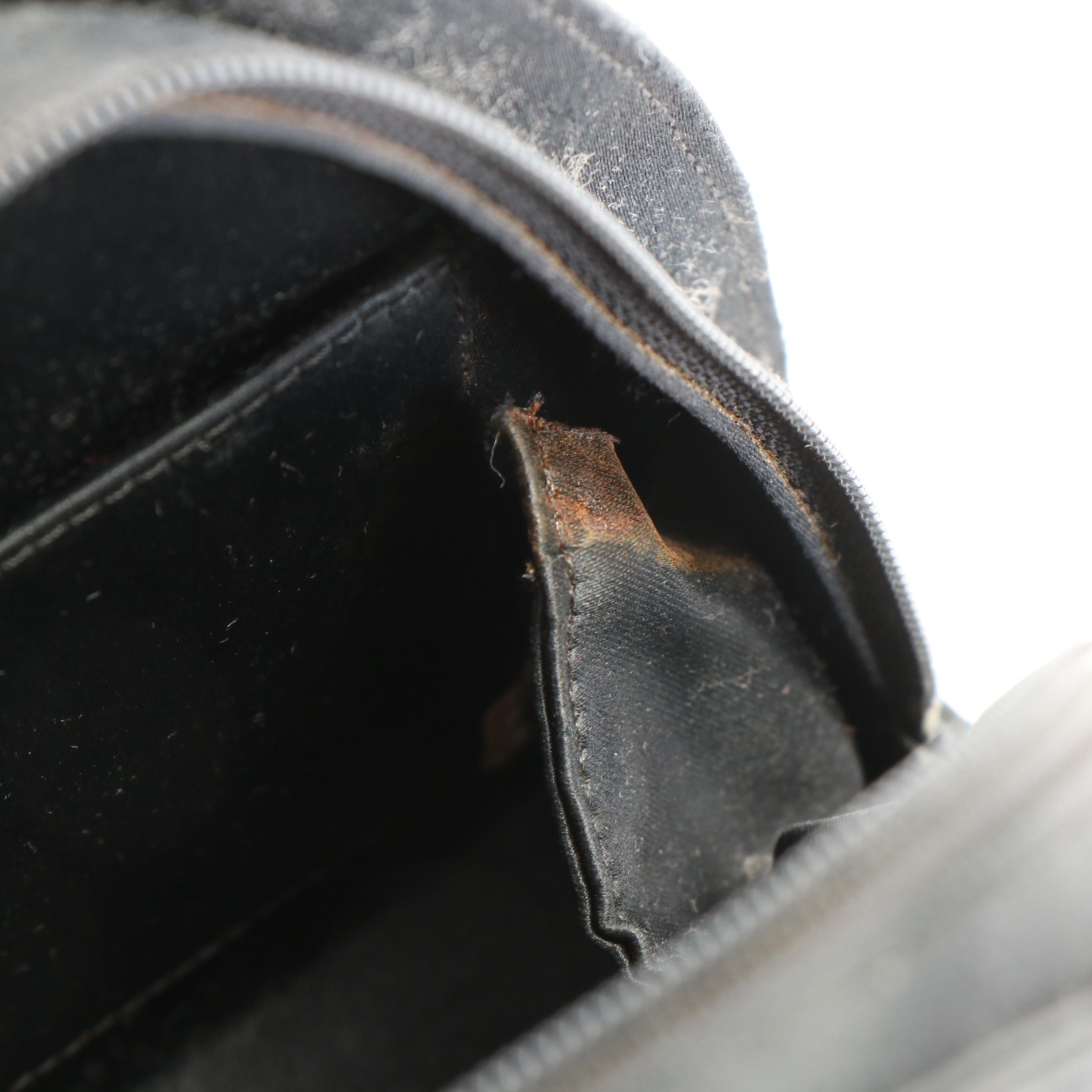 Chanel Mixed Quilt Half Round Black Silk Mini Shoulder Bag