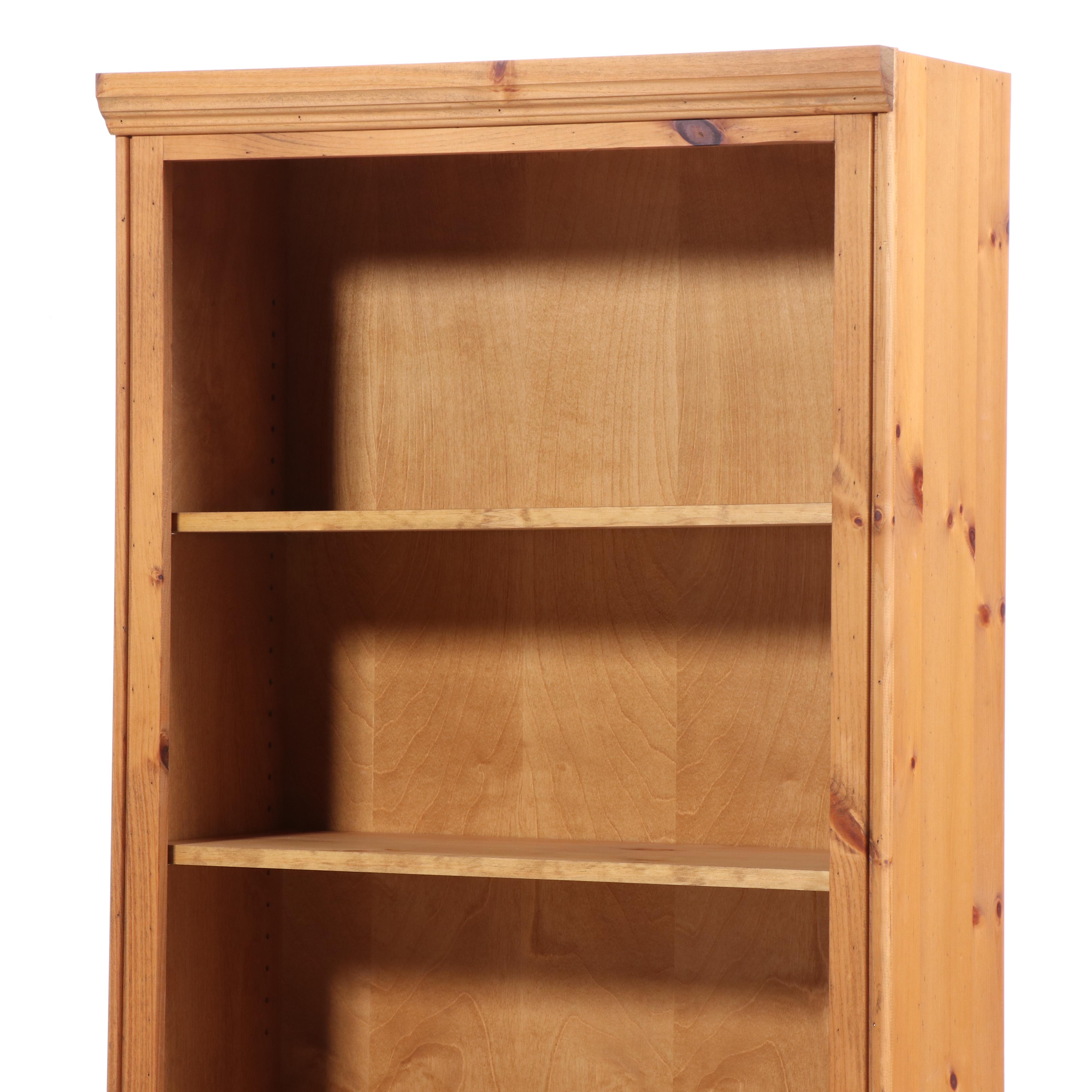 Pair of Spanish Colonial Style Pine Open Bookcases