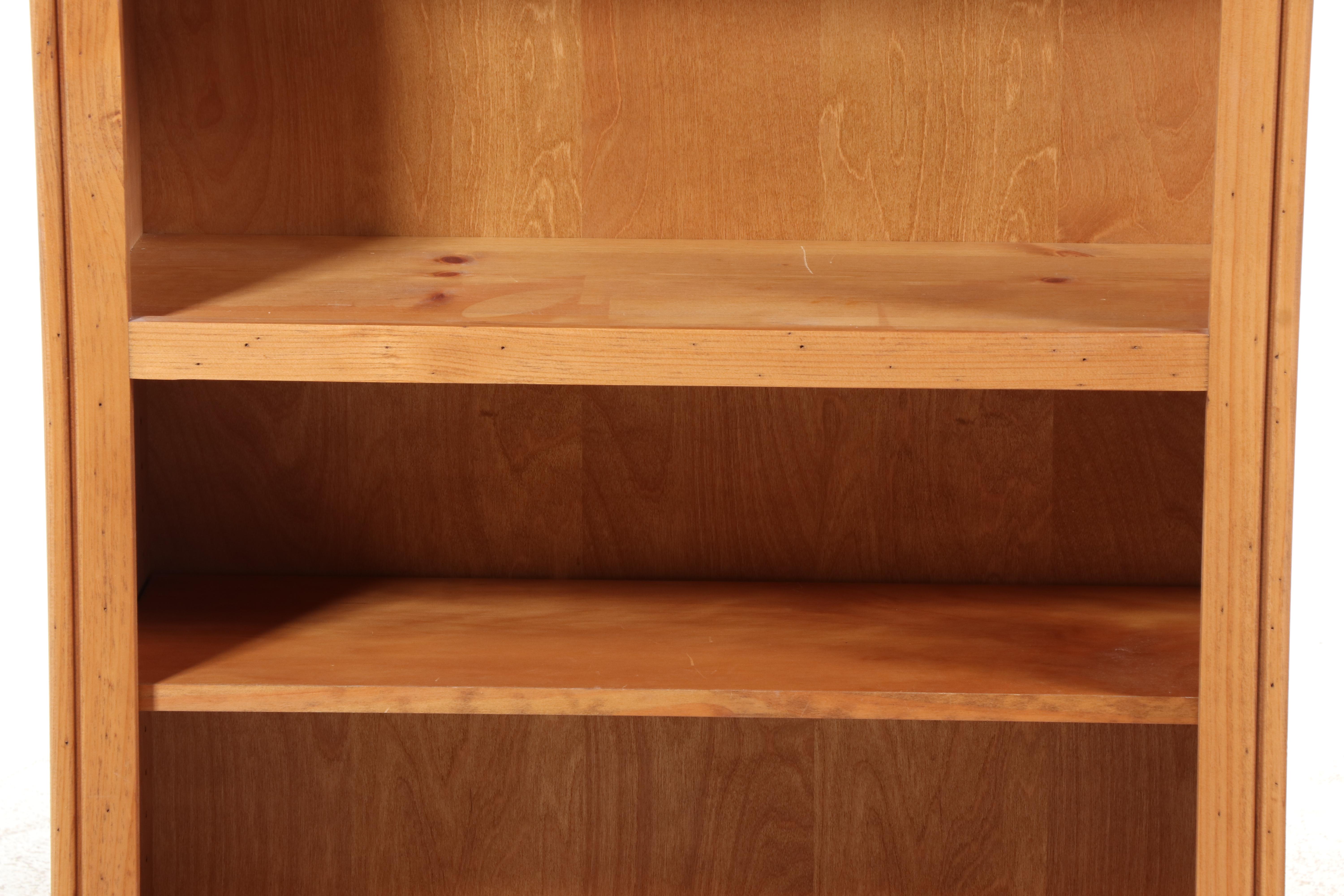 Pair of Spanish Colonial Style Pine Open Bookcases