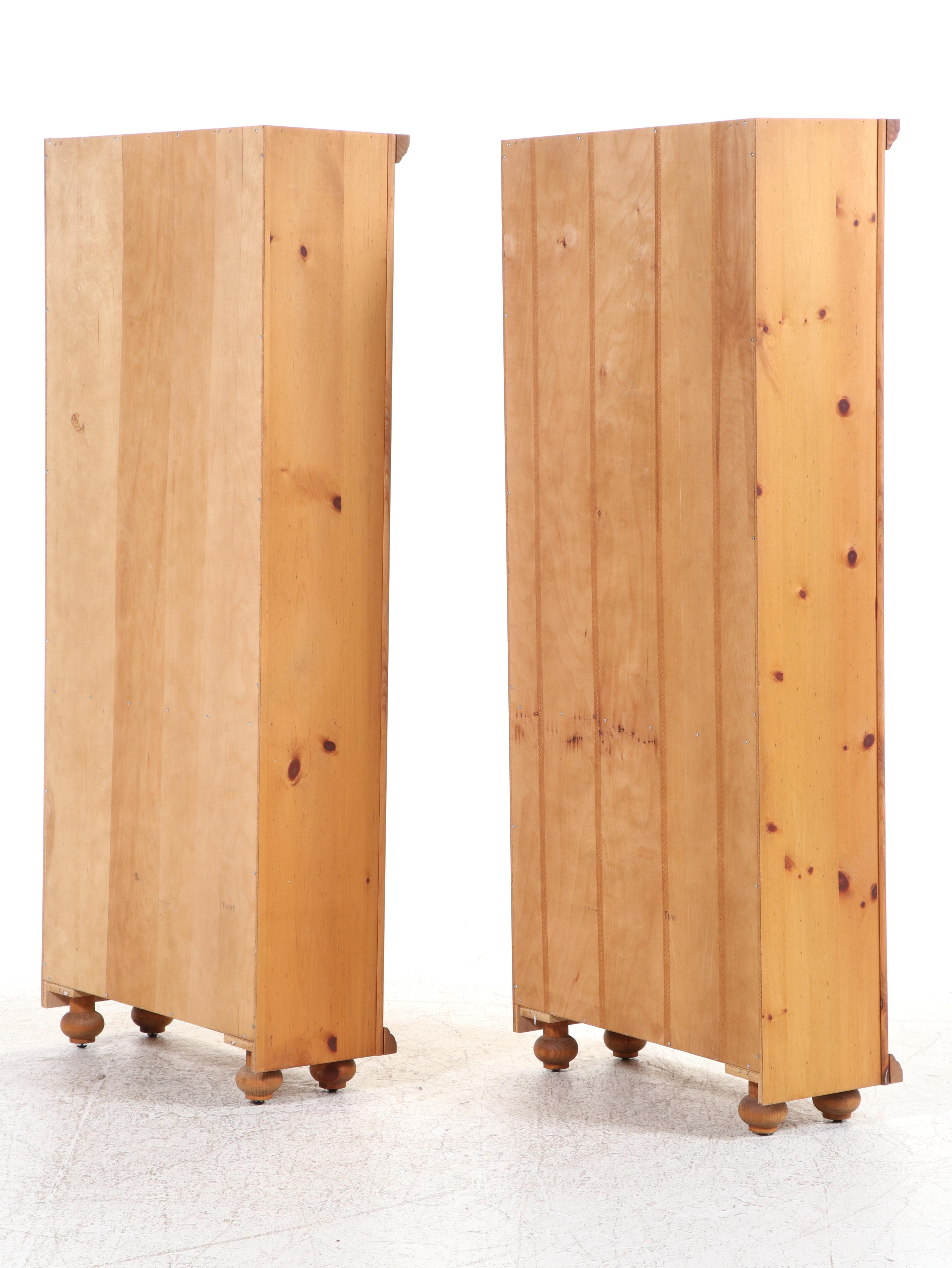 Pair of Spanish Colonial Style Pine Open Bookcases