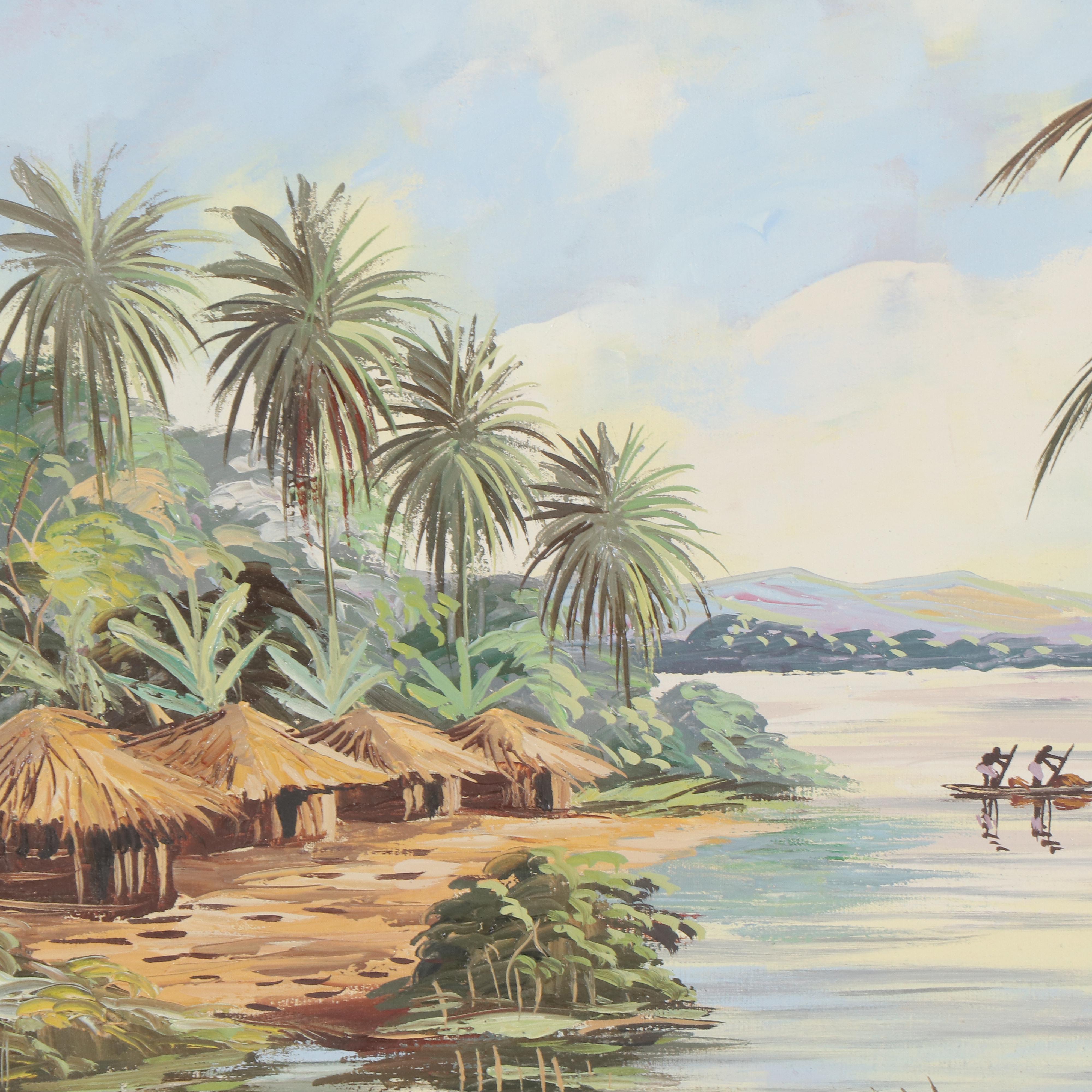 Makuend Oil Painting of Coastal Village