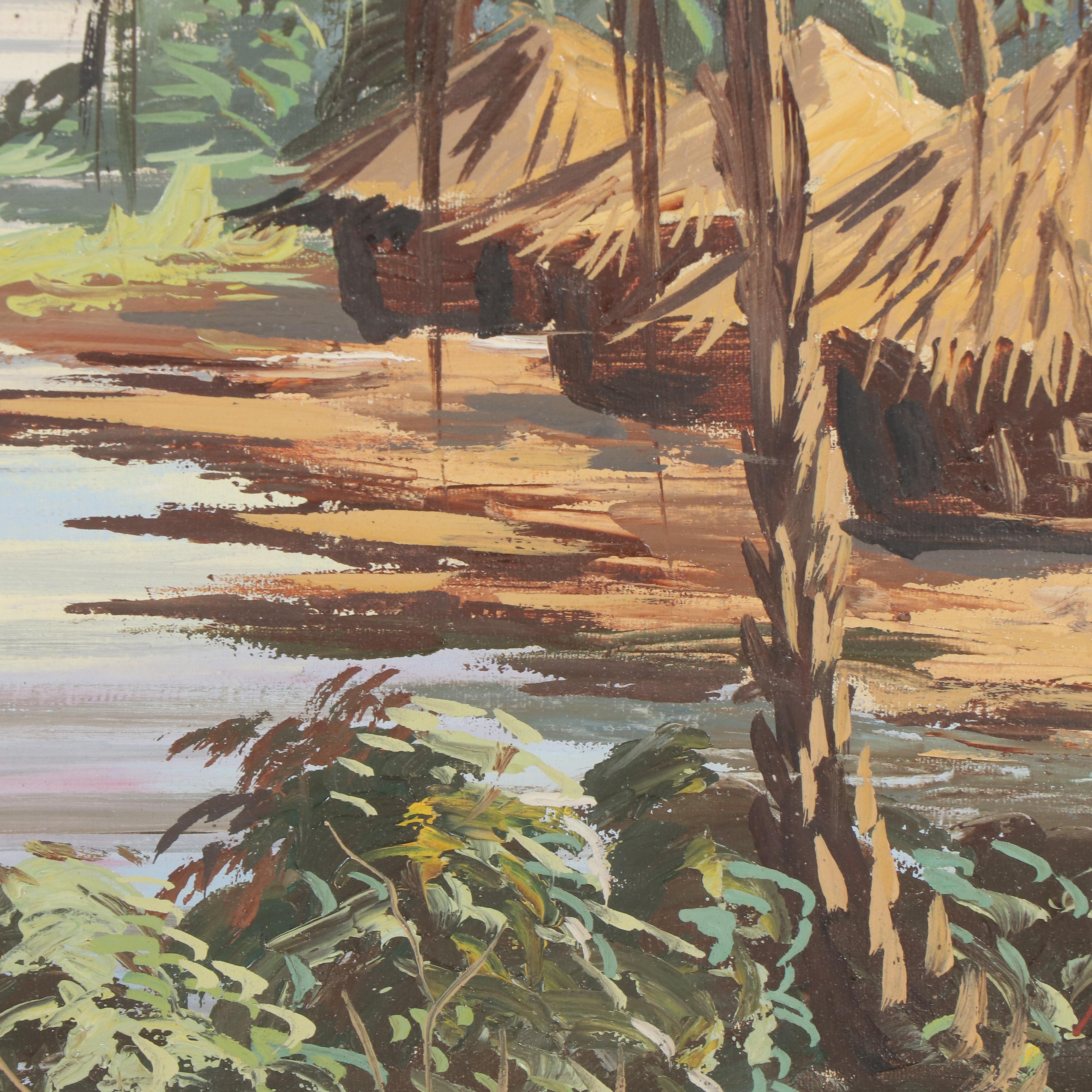 Makuend Oil Painting of Coastal Village