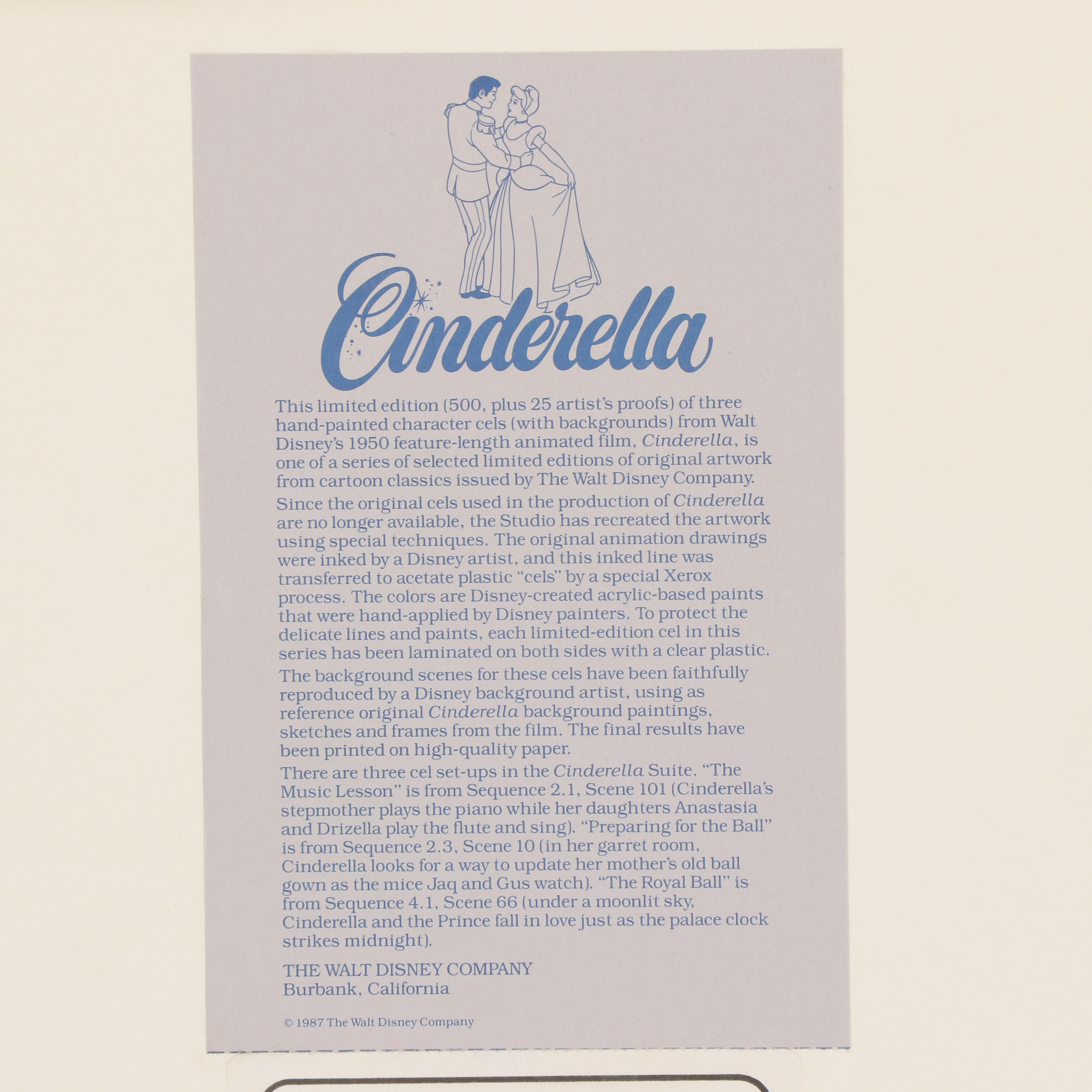 Disney "Cinderella" Hand-Painted Animation Cel, 1987