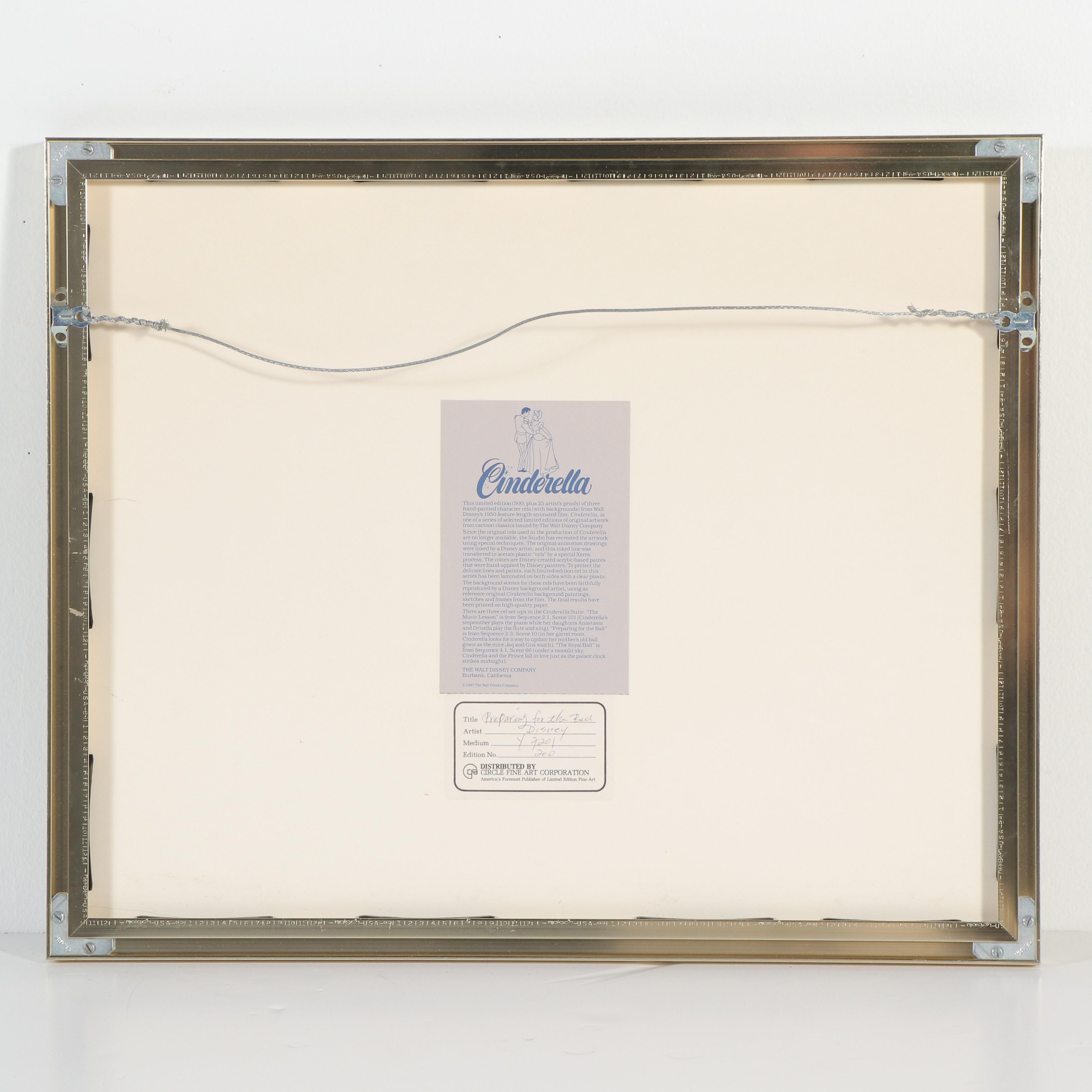 Disney "Cinderella" Hand-Painted Animation Cel, 1987