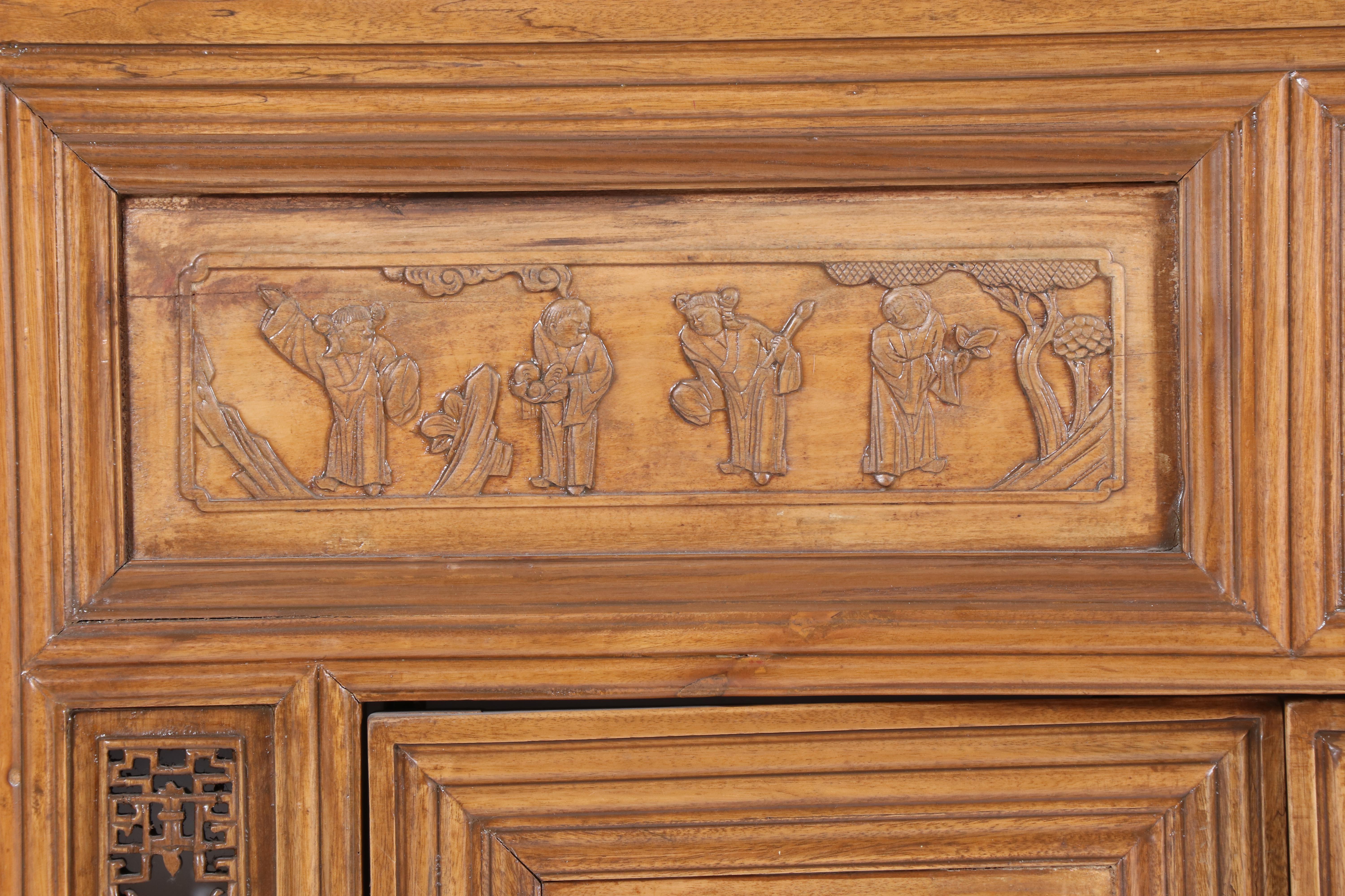 Chinese Carved and Reticulated Hardwood Window Panel