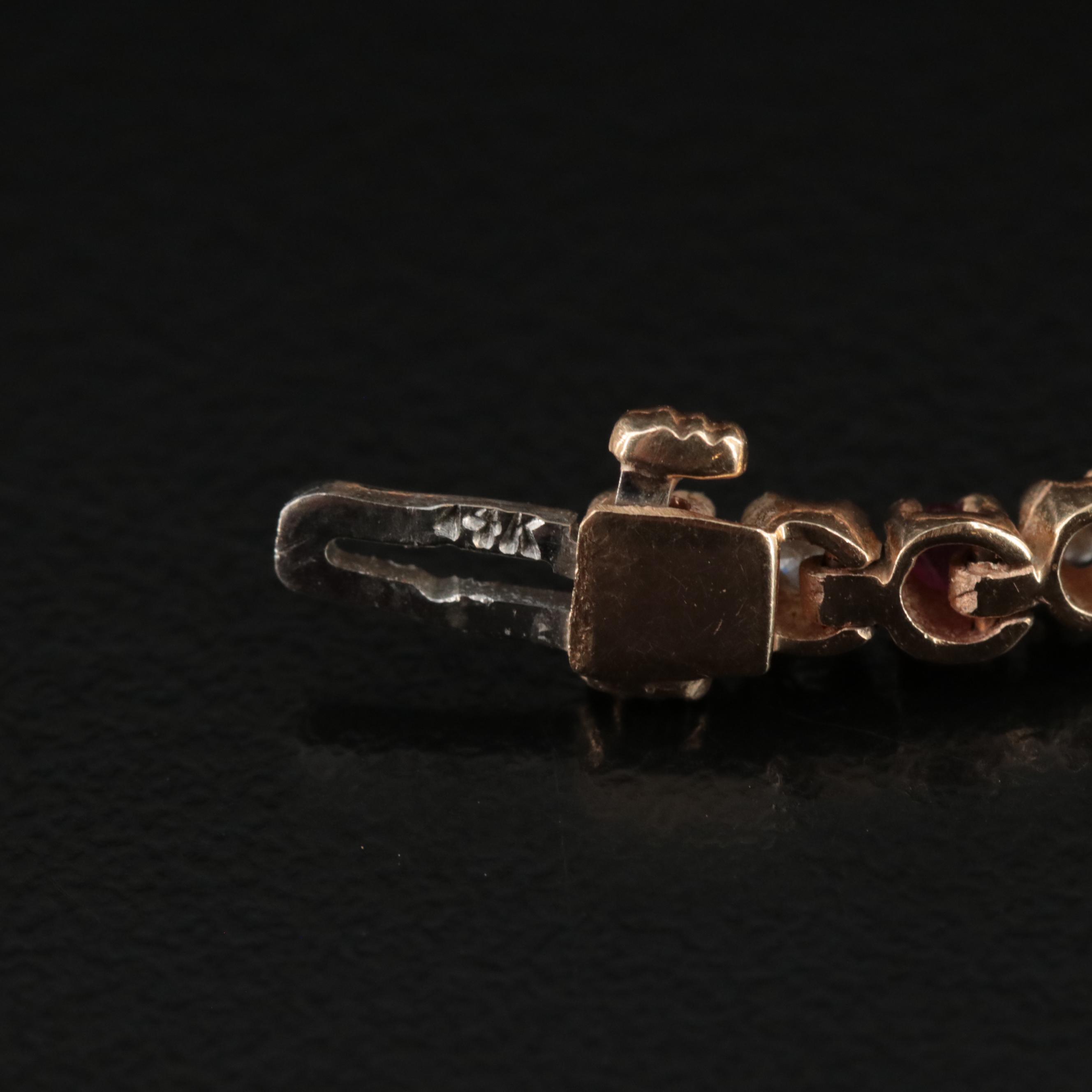 14K Ruby and Diamond Line Bracelet