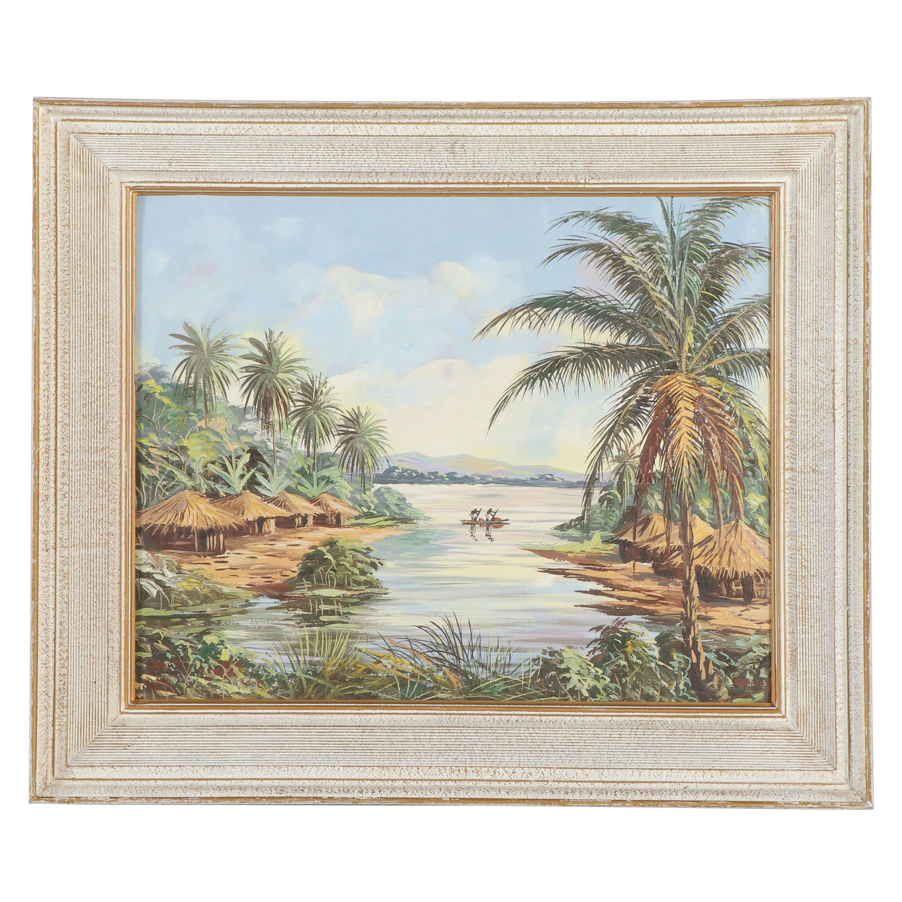 Makuend Oil Painting of Coastal Village