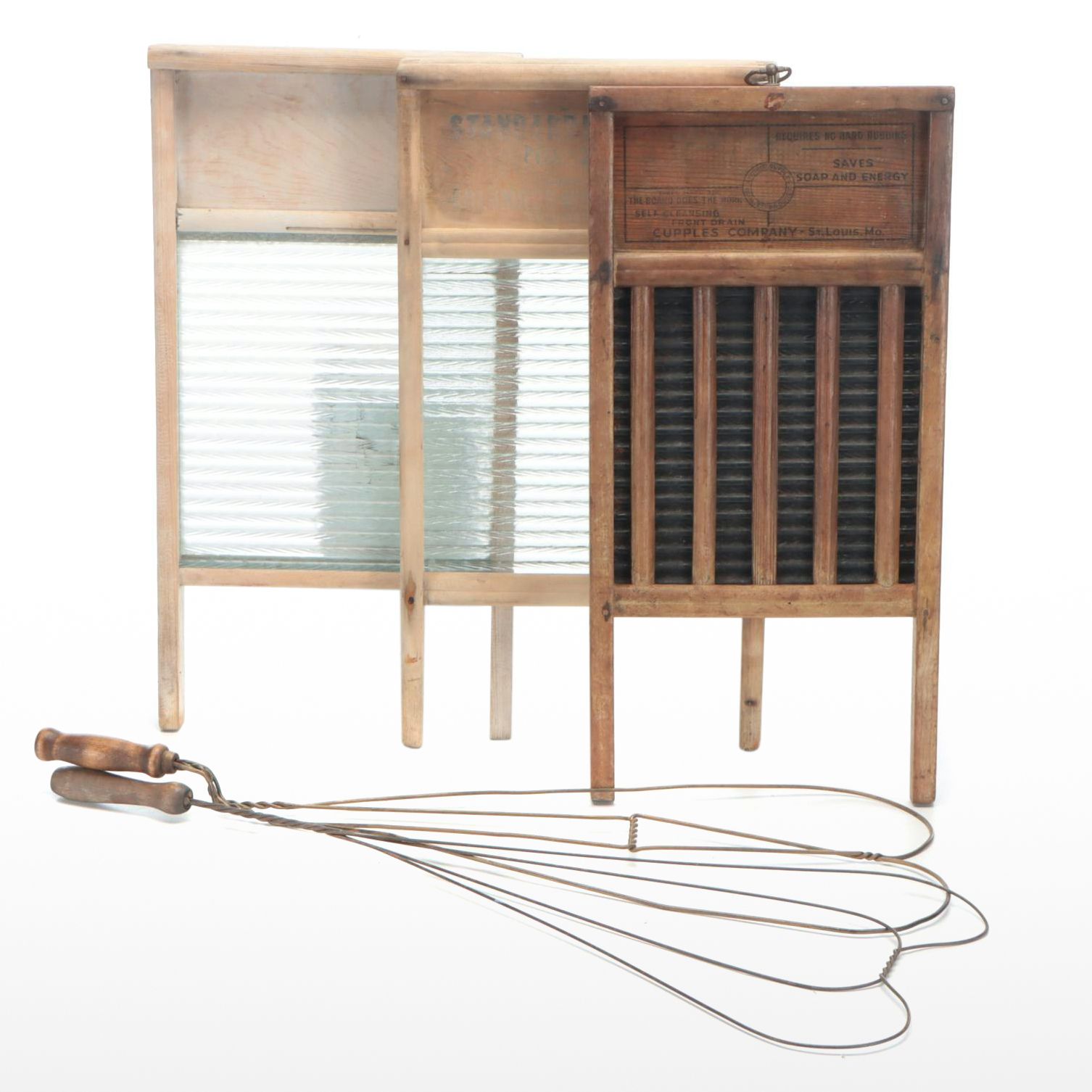 Cupples Company and Other Washboards with Rug Beaters