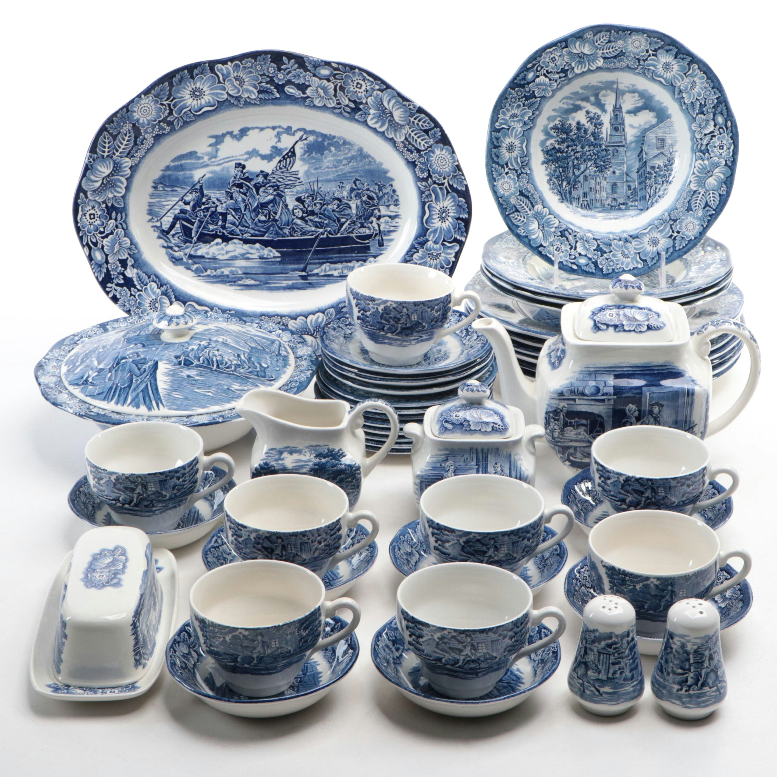 Staffordshire "Liberty Blue" Ironstone Dinnerware, 1975-1981