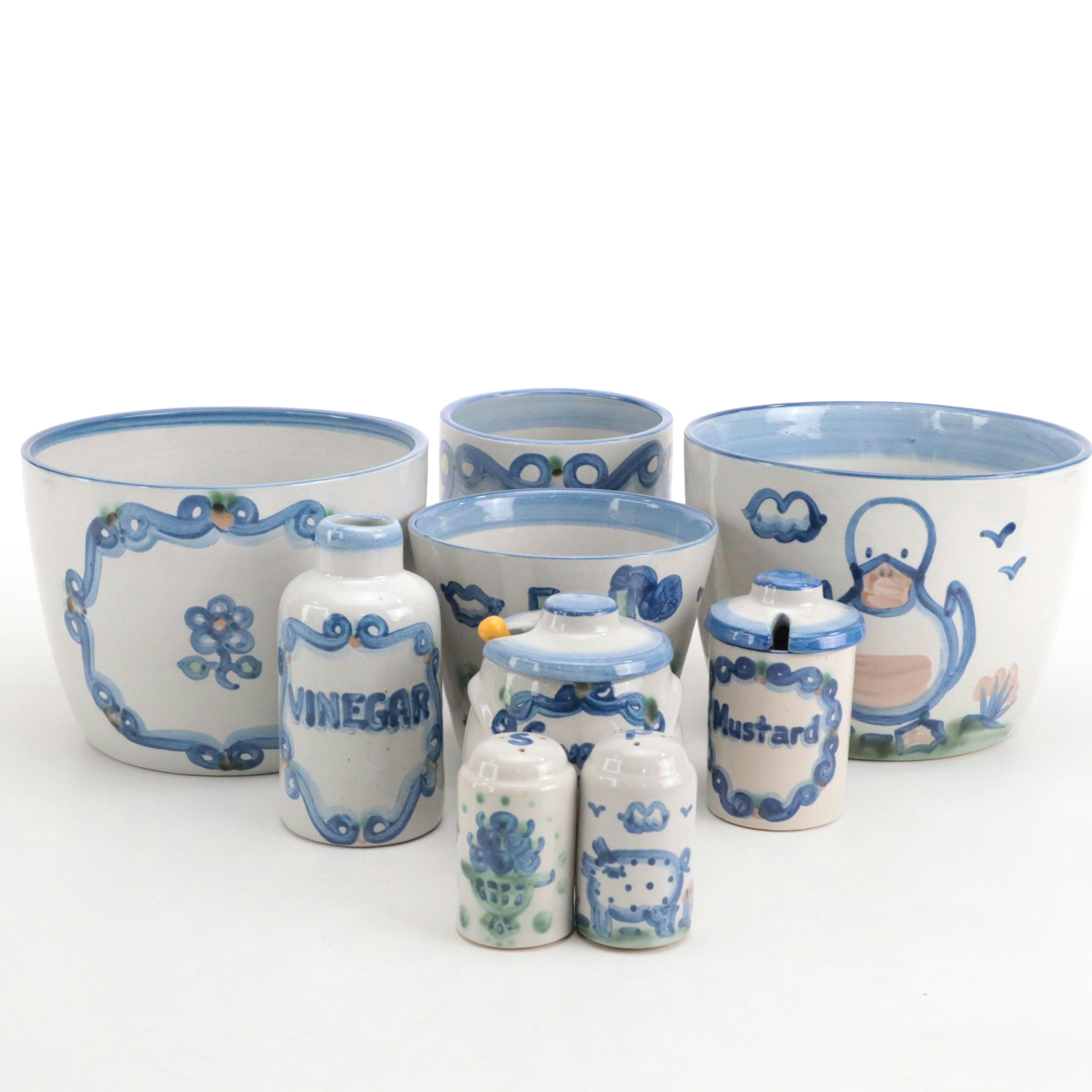 M.A. Hadley Stoneware Planters and Table Accessories