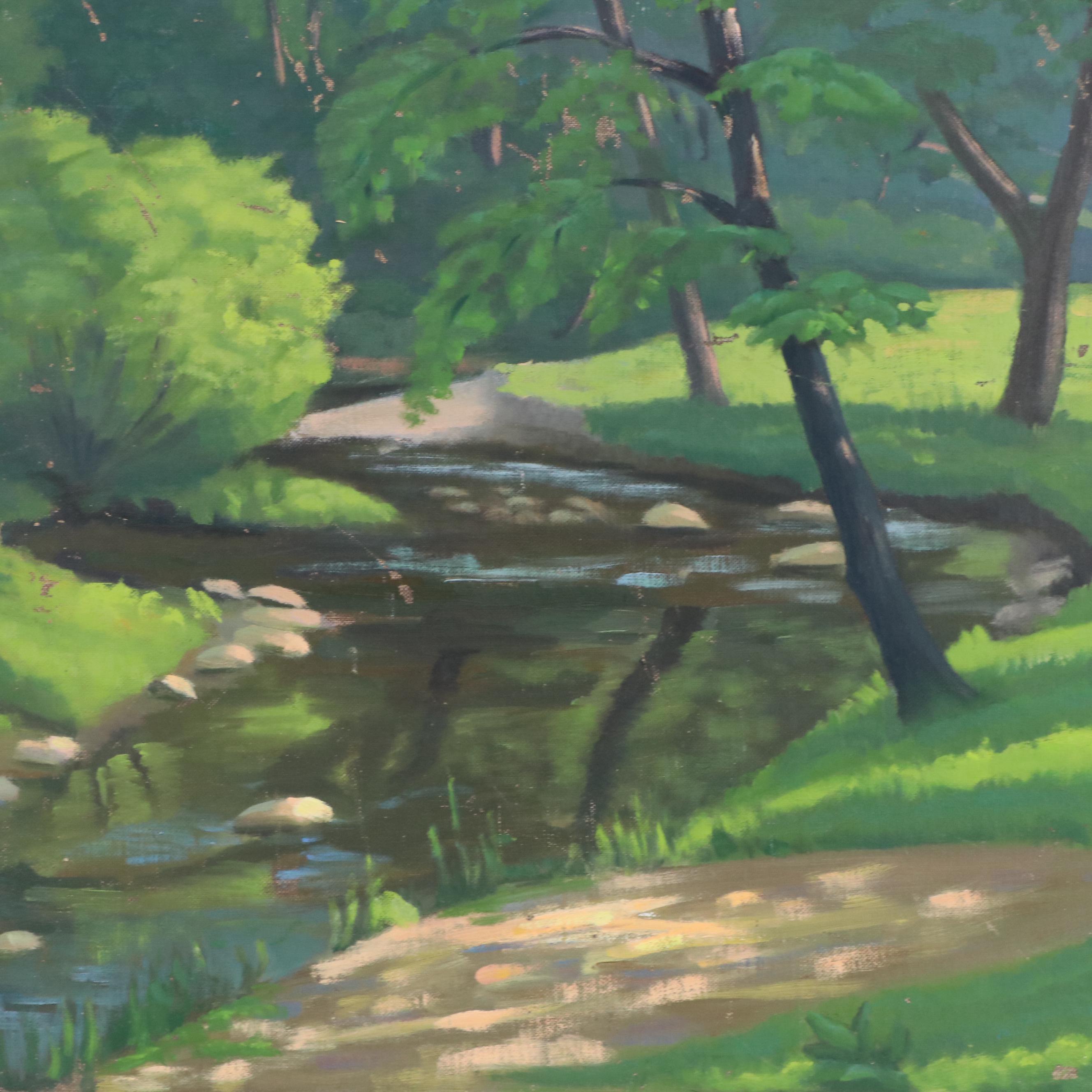 K. Martin Oil Painting of River Landscape