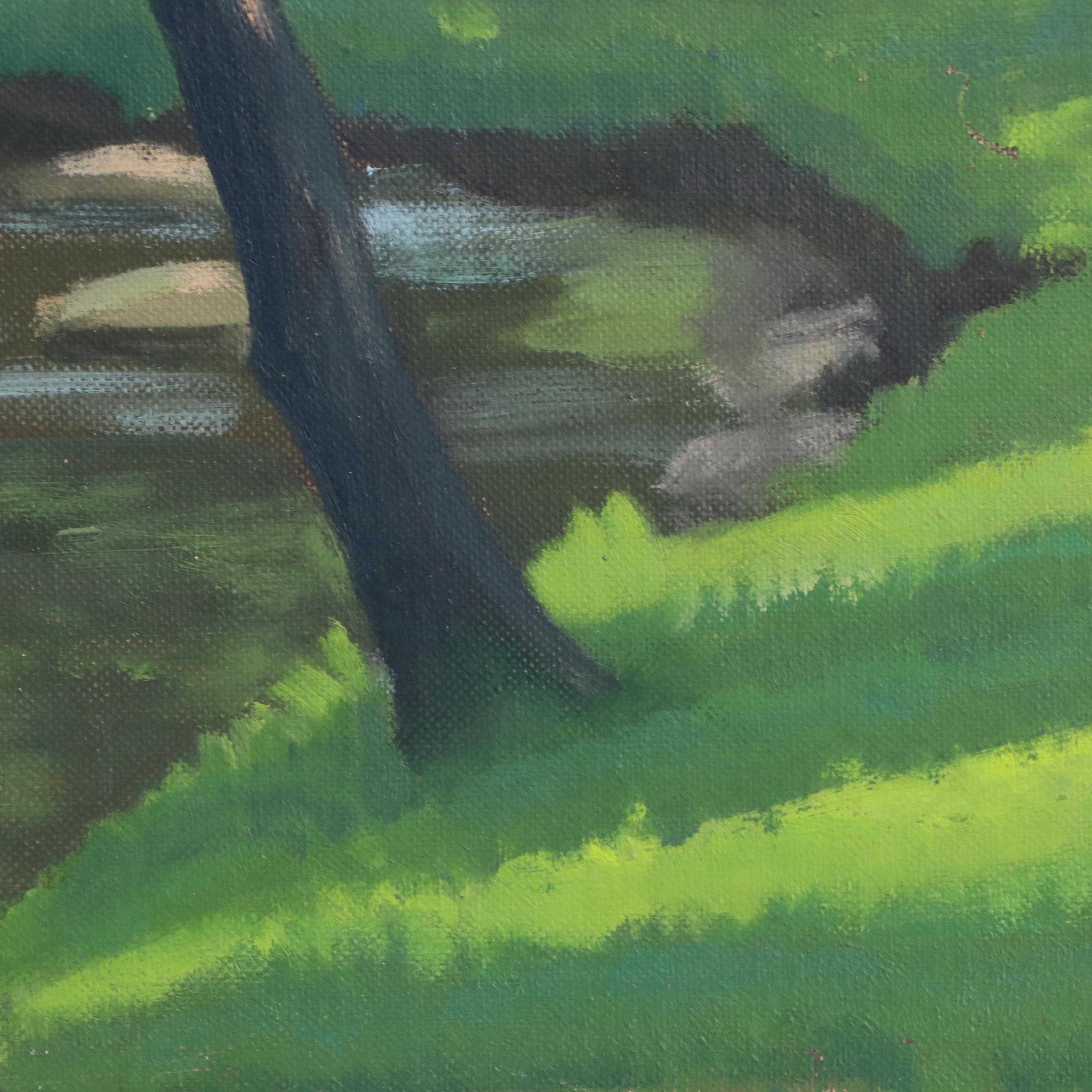 K. Martin Oil Painting of River Landscape