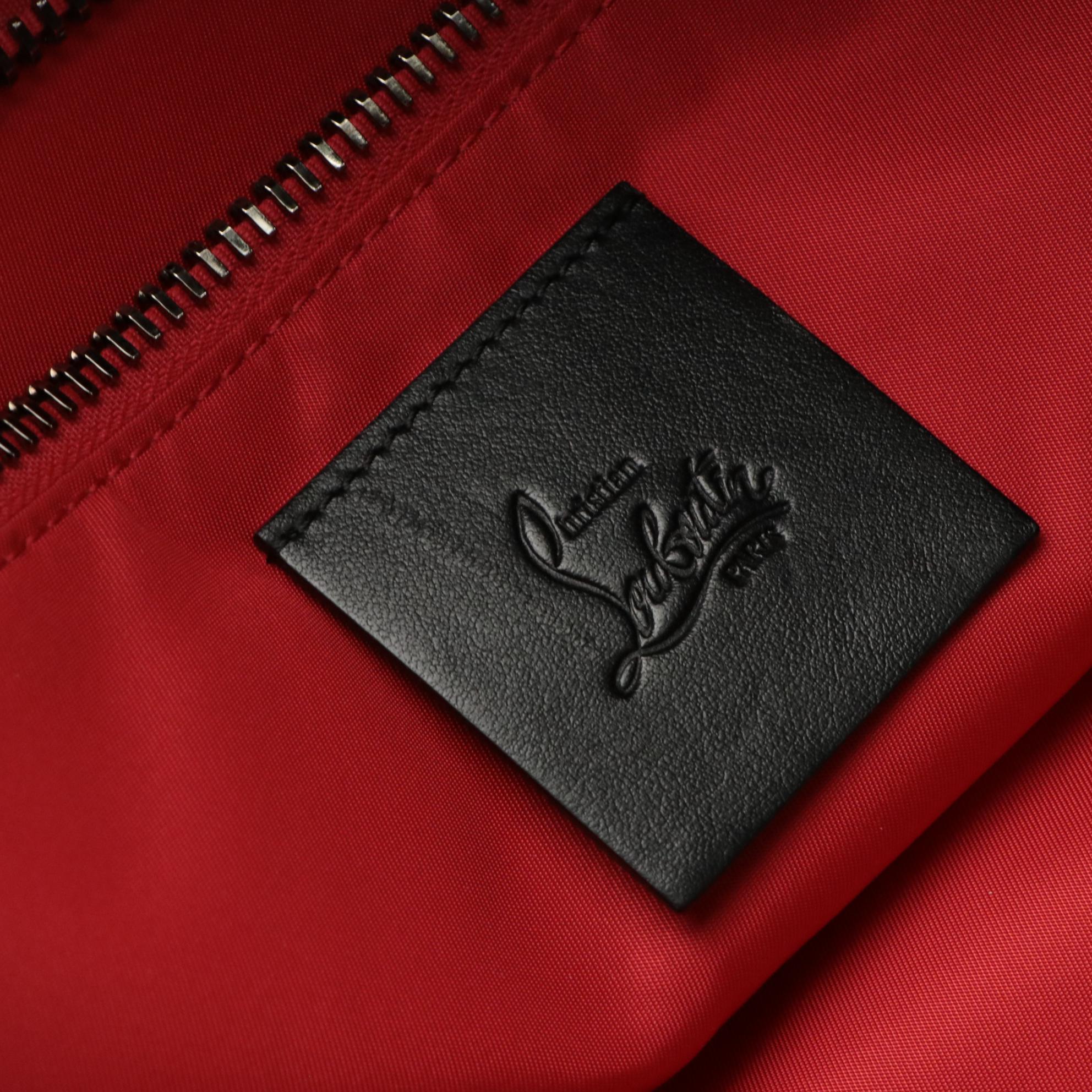 Christian Louboutin Black Nylon Kaloubi Drawstring Rucksack Tote