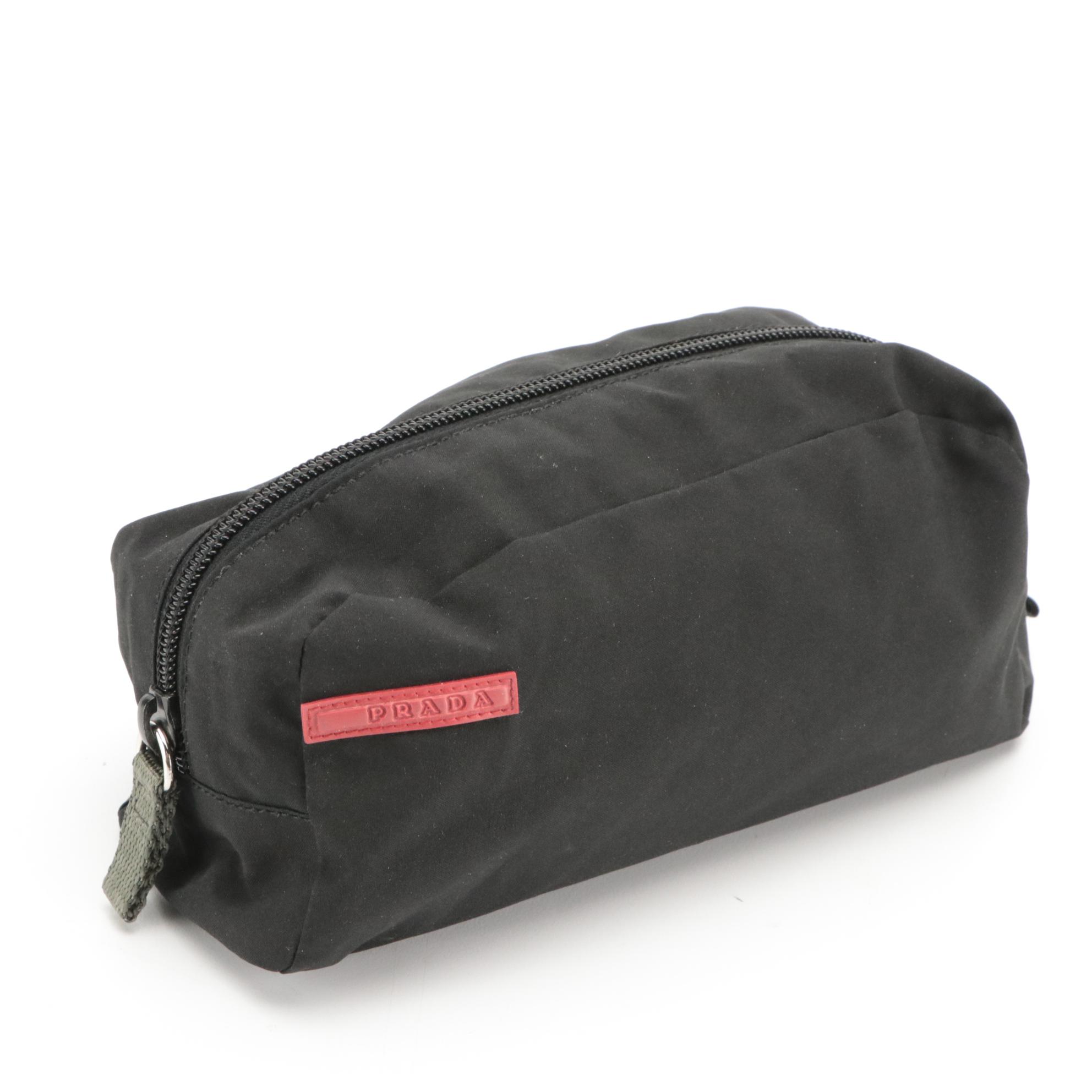Prada Sport Black Nylon Cosmetic Zip Pouch