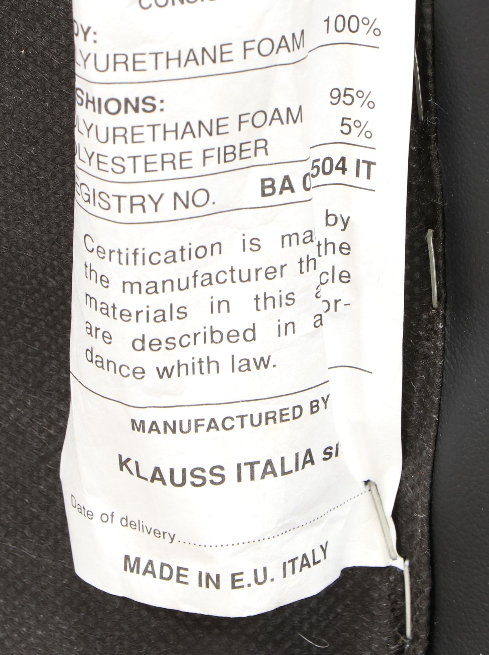 Klauss Italia Postmodern Leather Lounge Chair and Ottoman