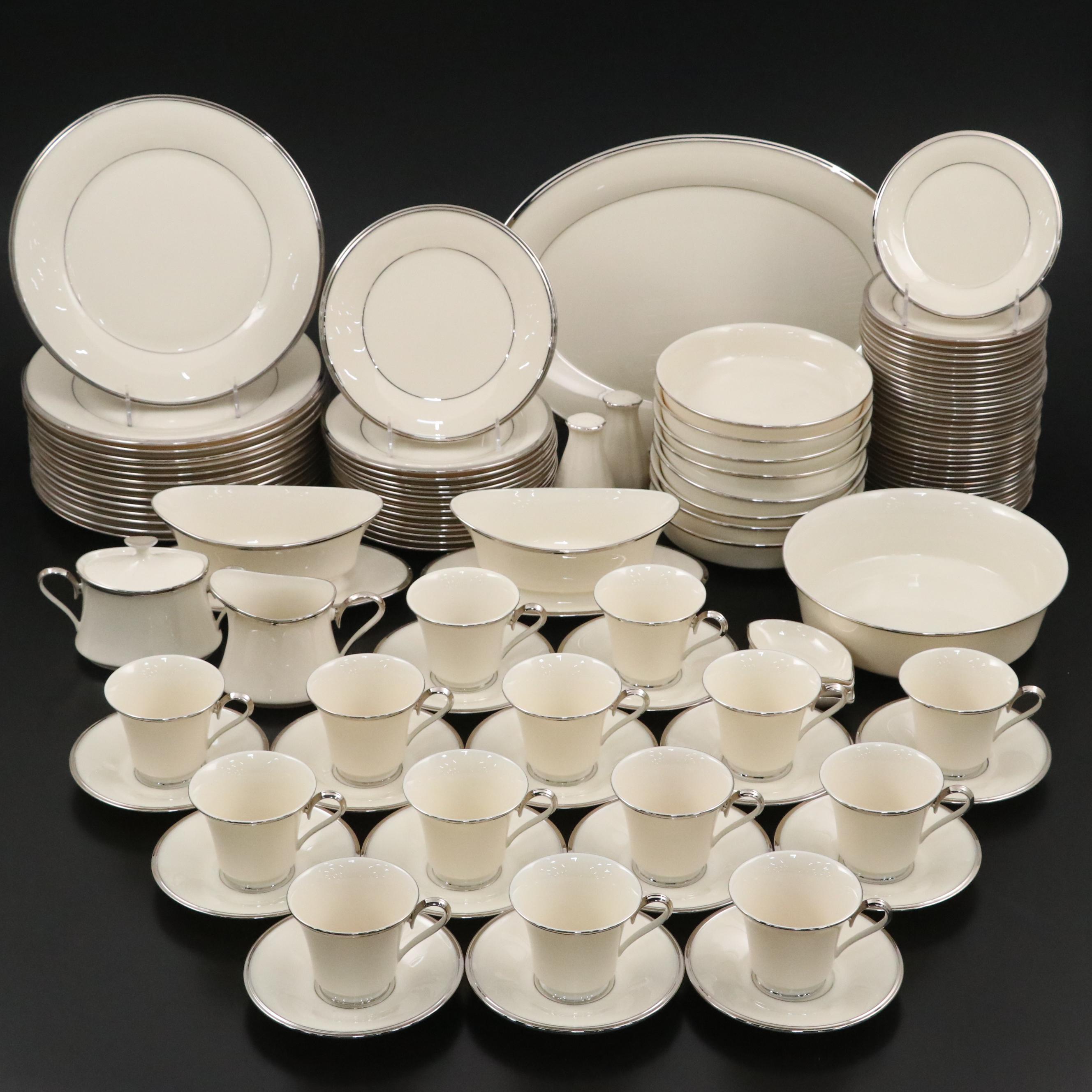 Lenox "Solitaire" Porcelain Dinner Plates, Saucers and More