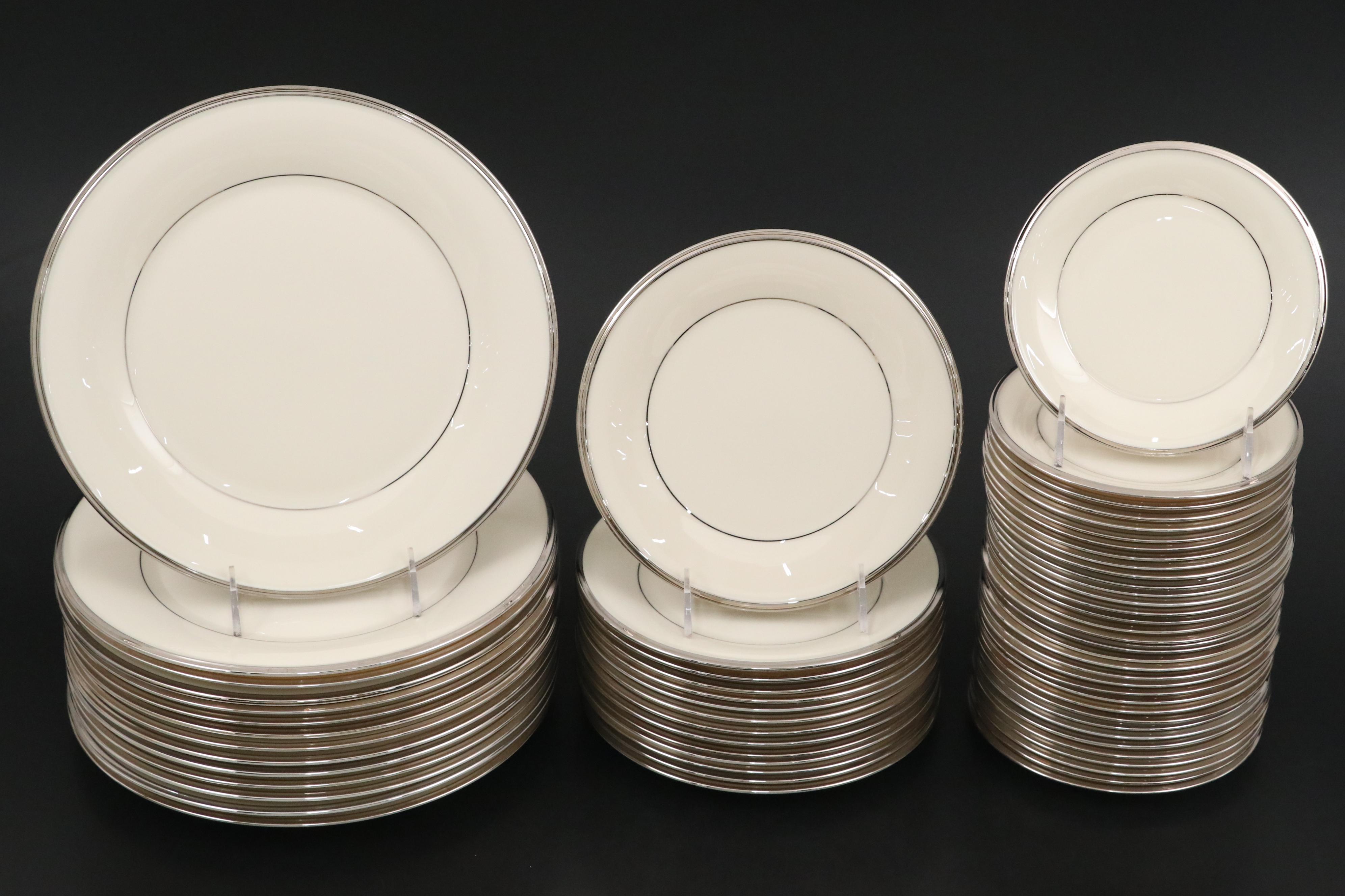 Lenox "Solitaire" Porcelain Dinner Plates, Saucers and More