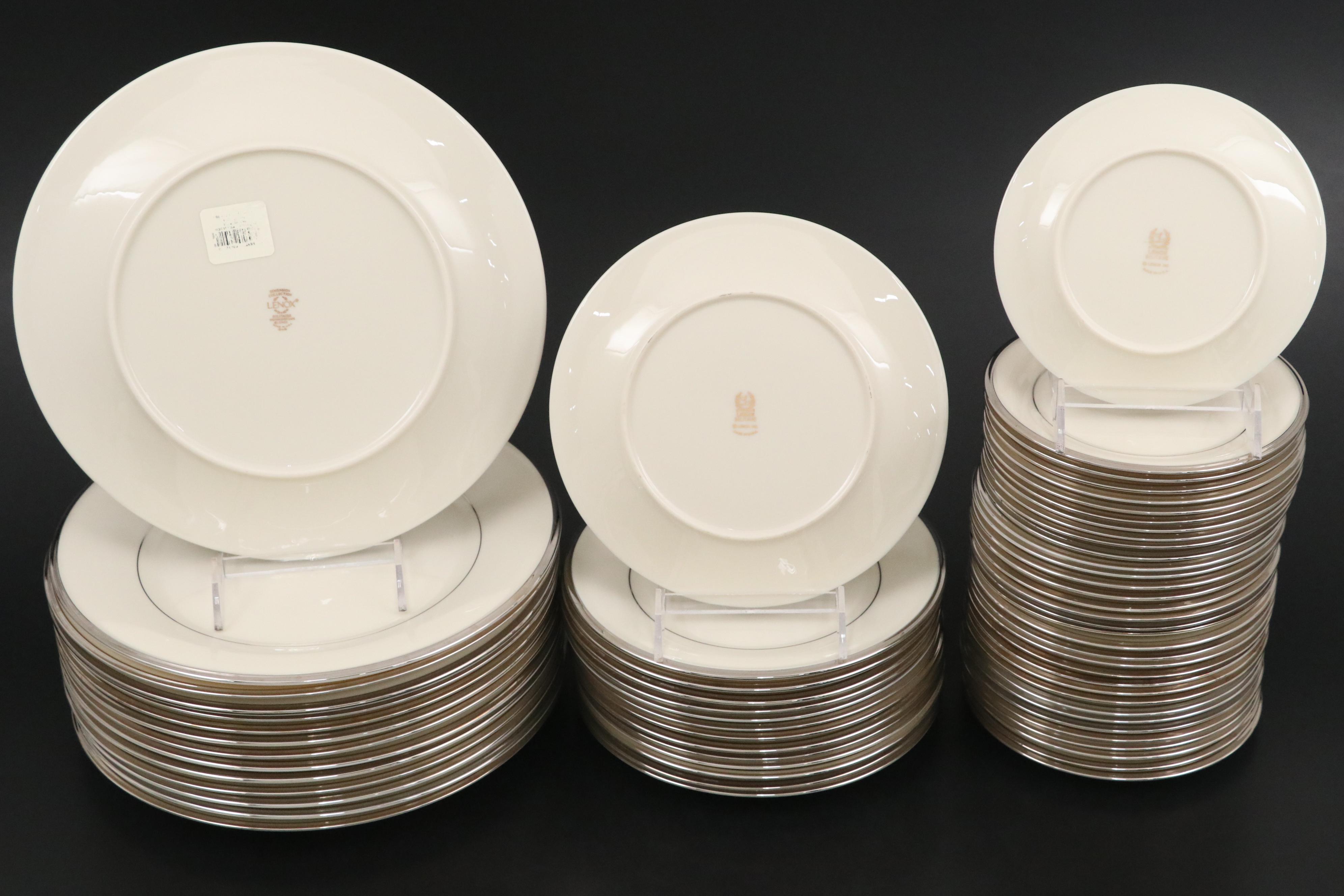 Lenox "Solitaire" Porcelain Dinner Plates, Saucers and More