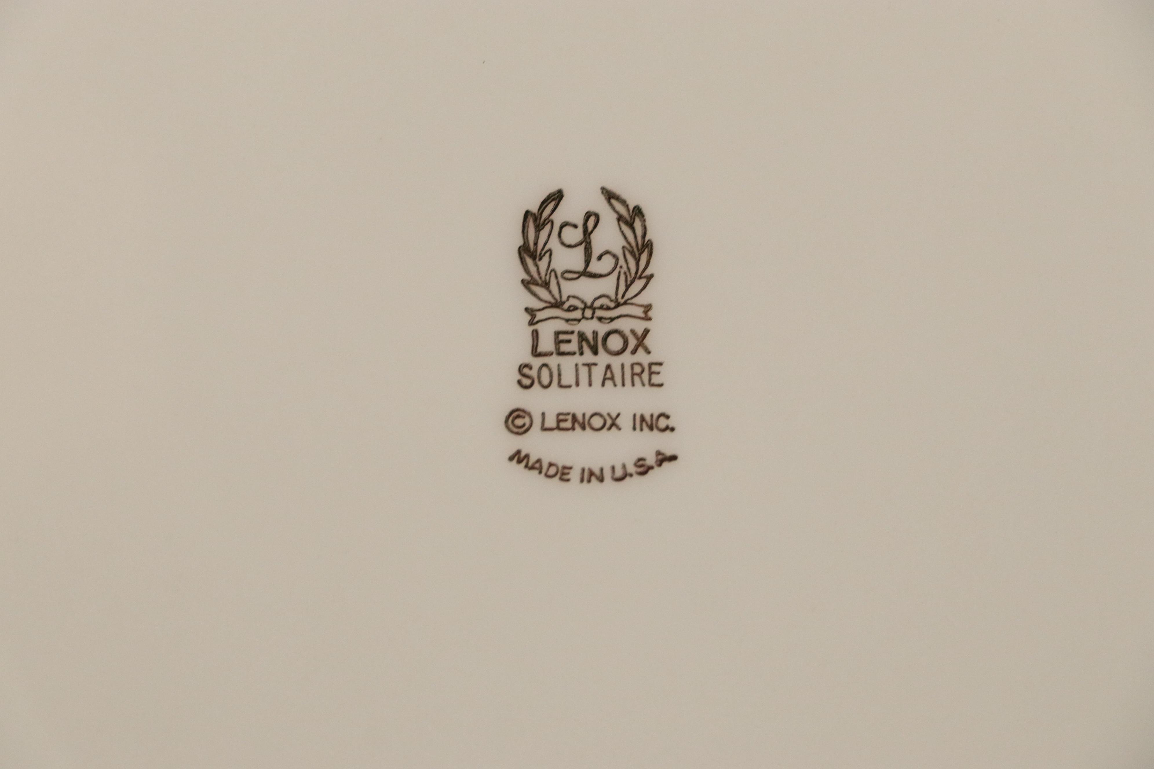 Lenox "Solitaire" Porcelain Dinner Plates, Saucers and More