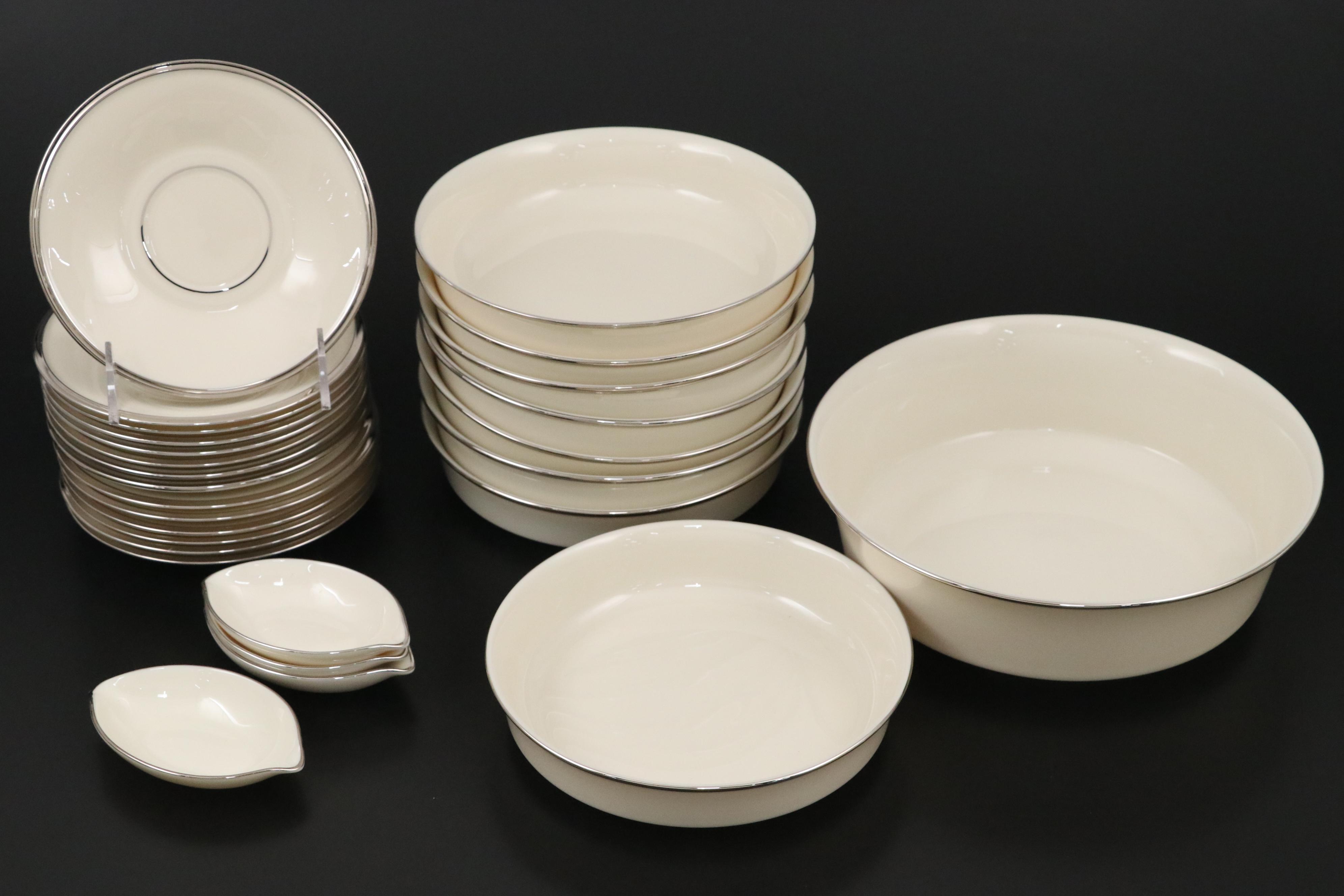 Lenox "Solitaire" Porcelain Dinner Plates, Saucers and More