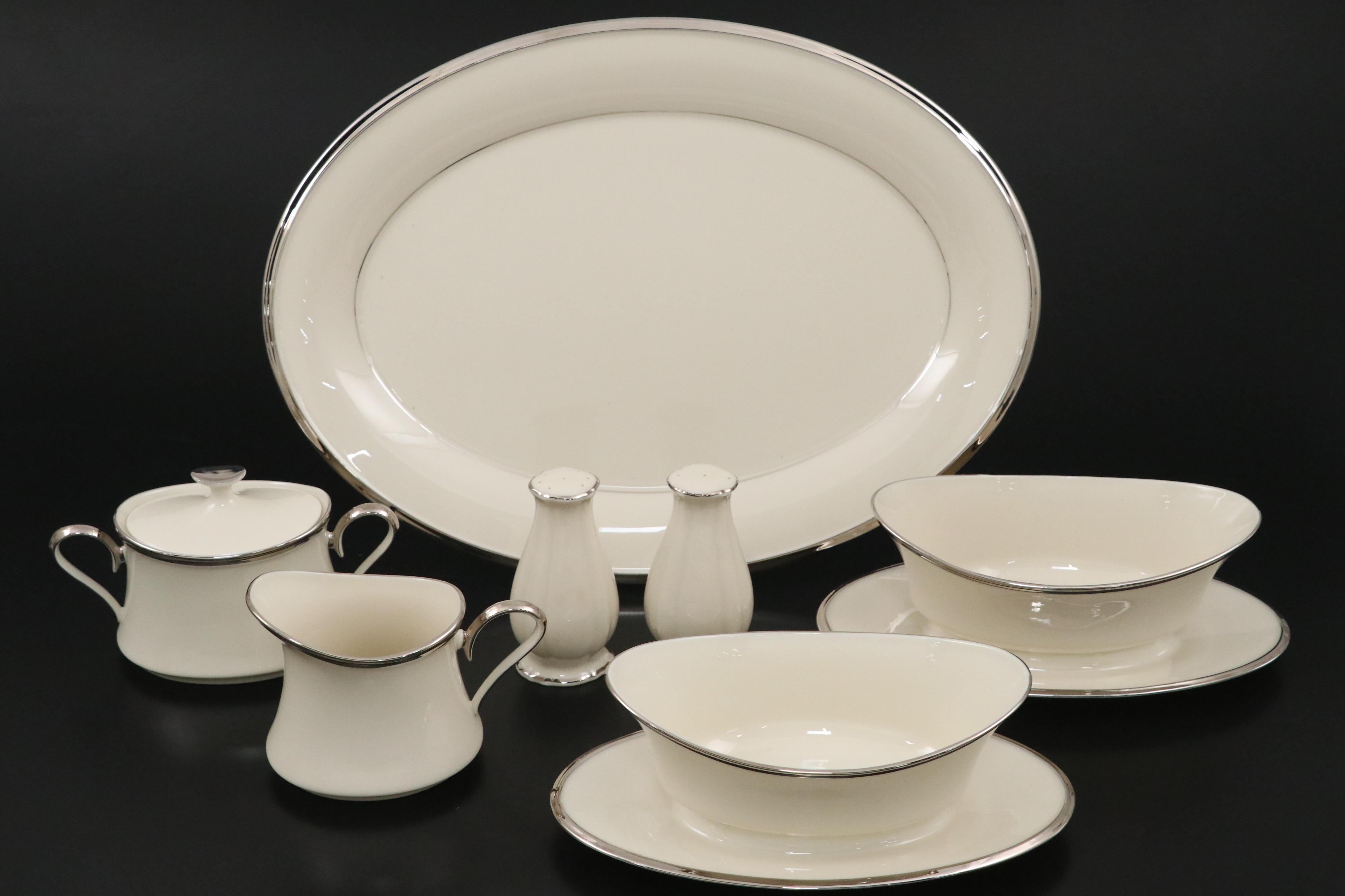 Lenox "Solitaire" Porcelain Dinner Plates, Saucers and More