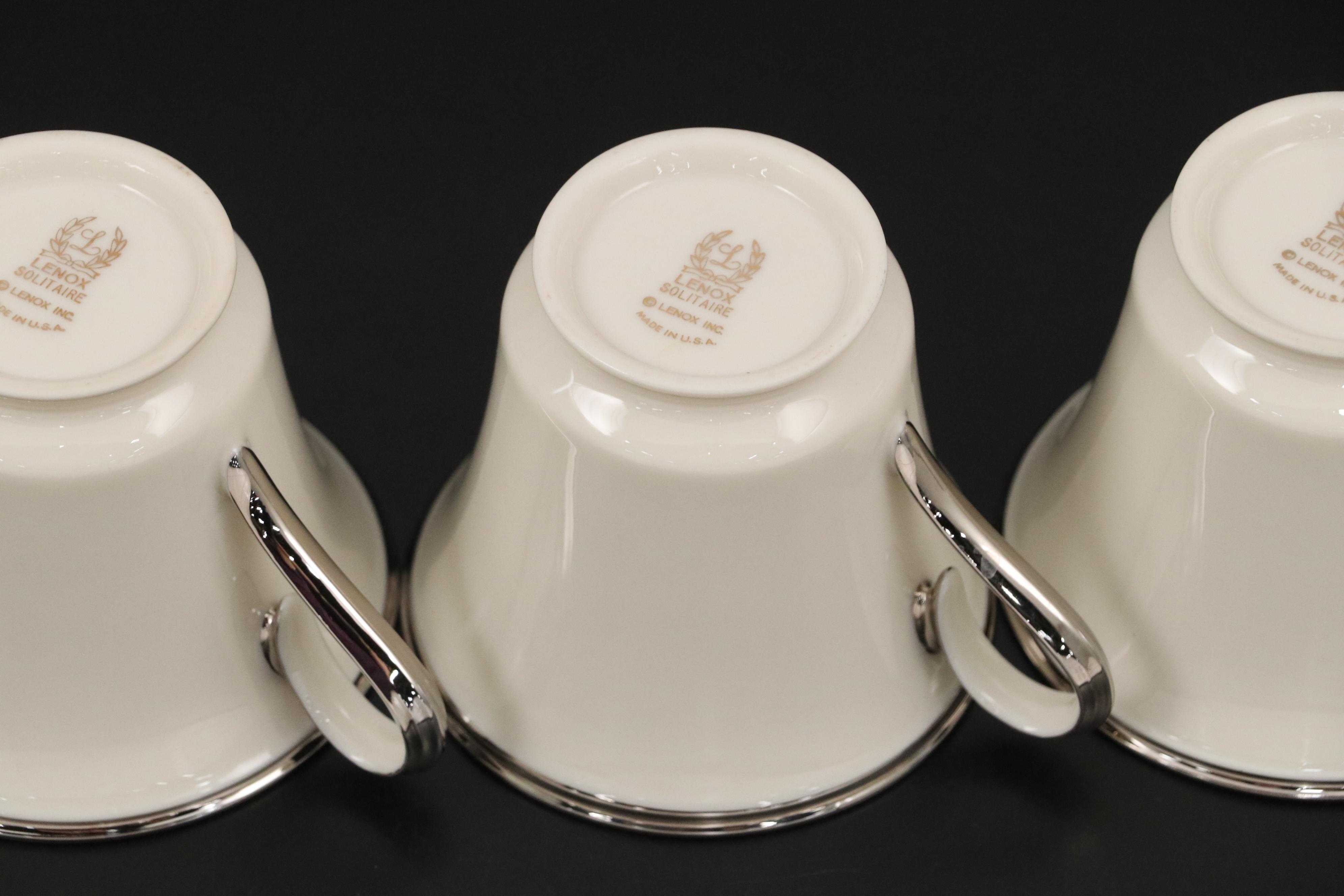 Lenox "Solitaire" Porcelain Dinner Plates, Saucers and More