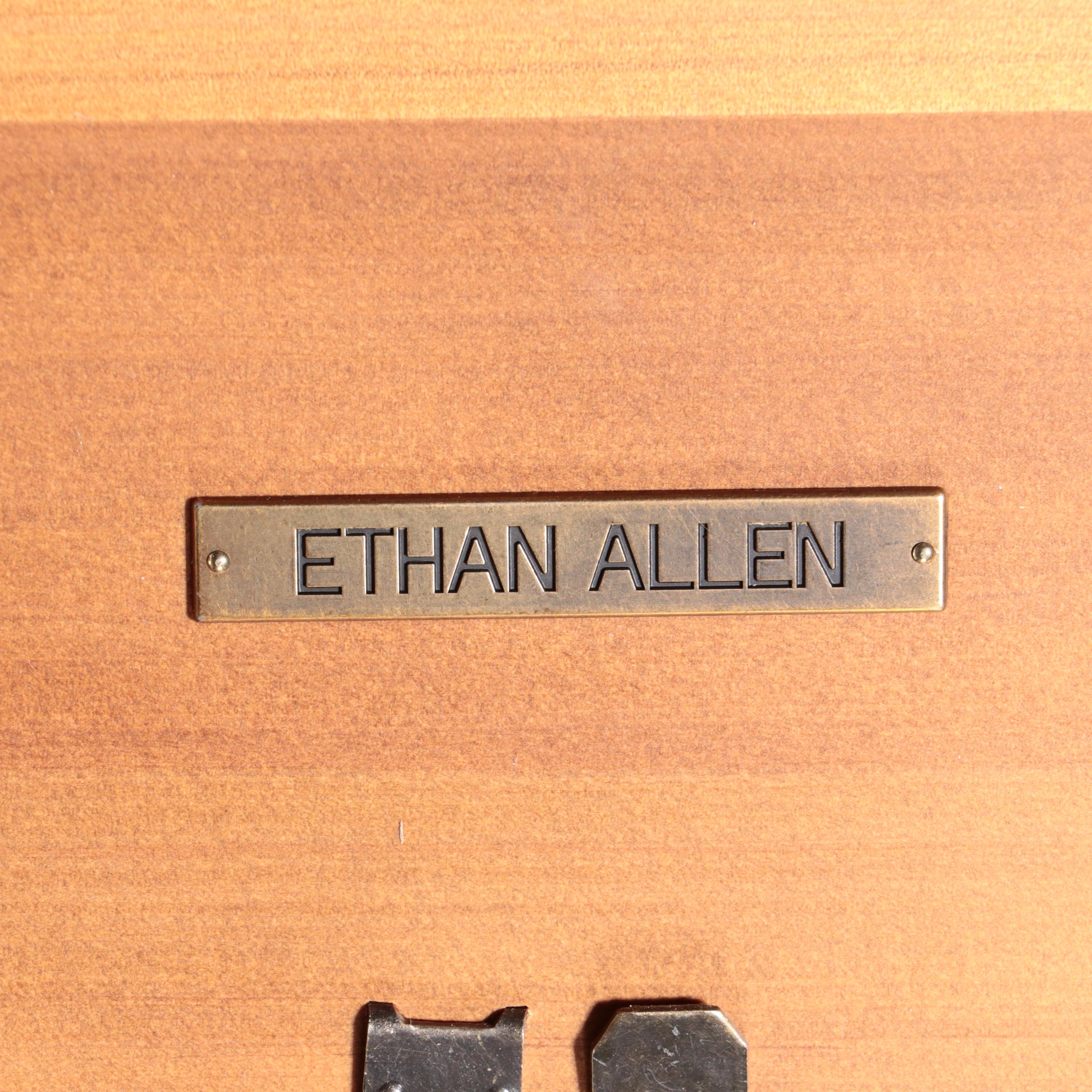 Ethan Allen "Gilcrest" Round Dining Table with Custom Upholstered Dining Chairs