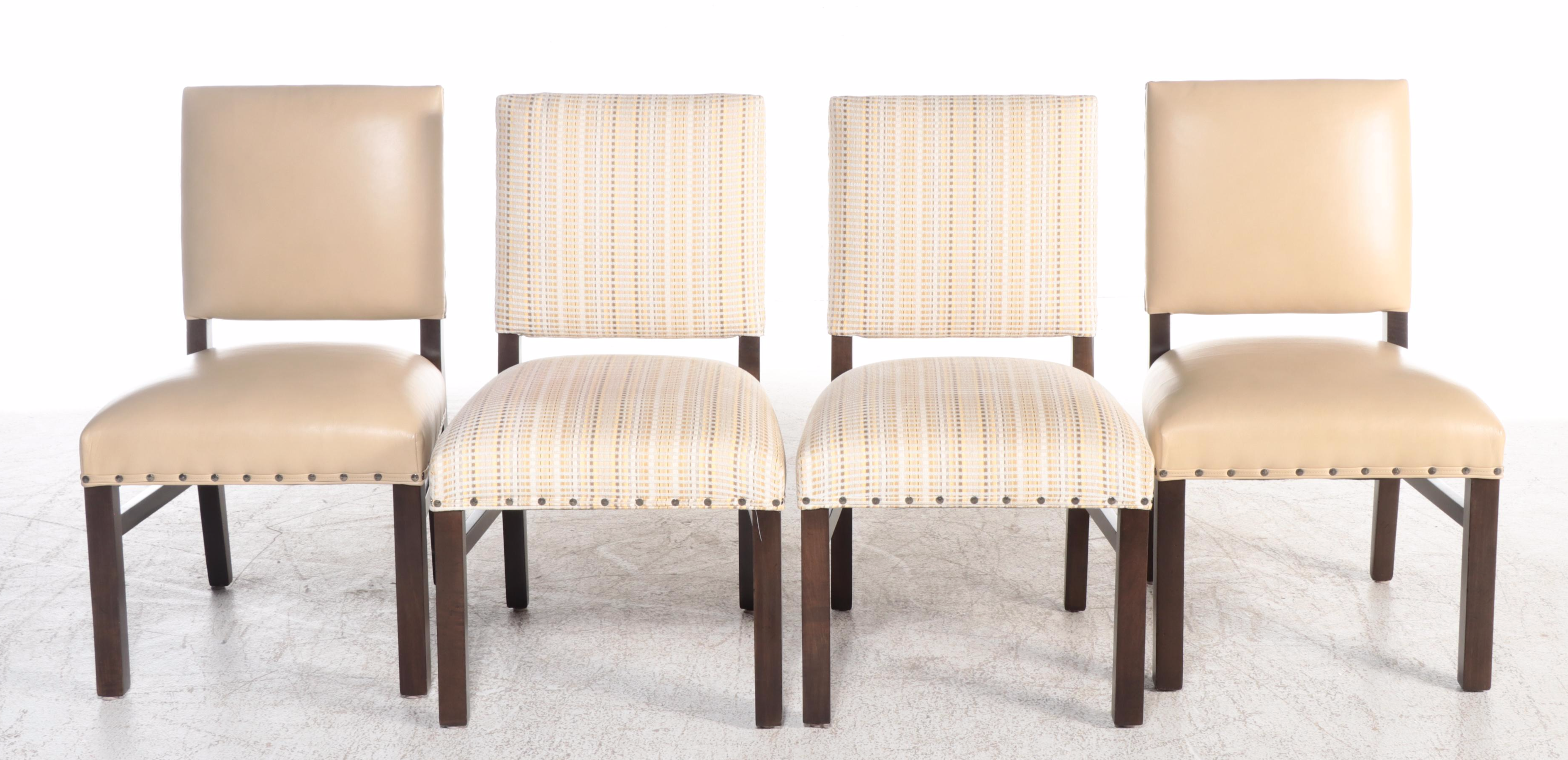 Ethan Allen "Gilcrest" Round Dining Table with Custom Upholstered Dining Chairs