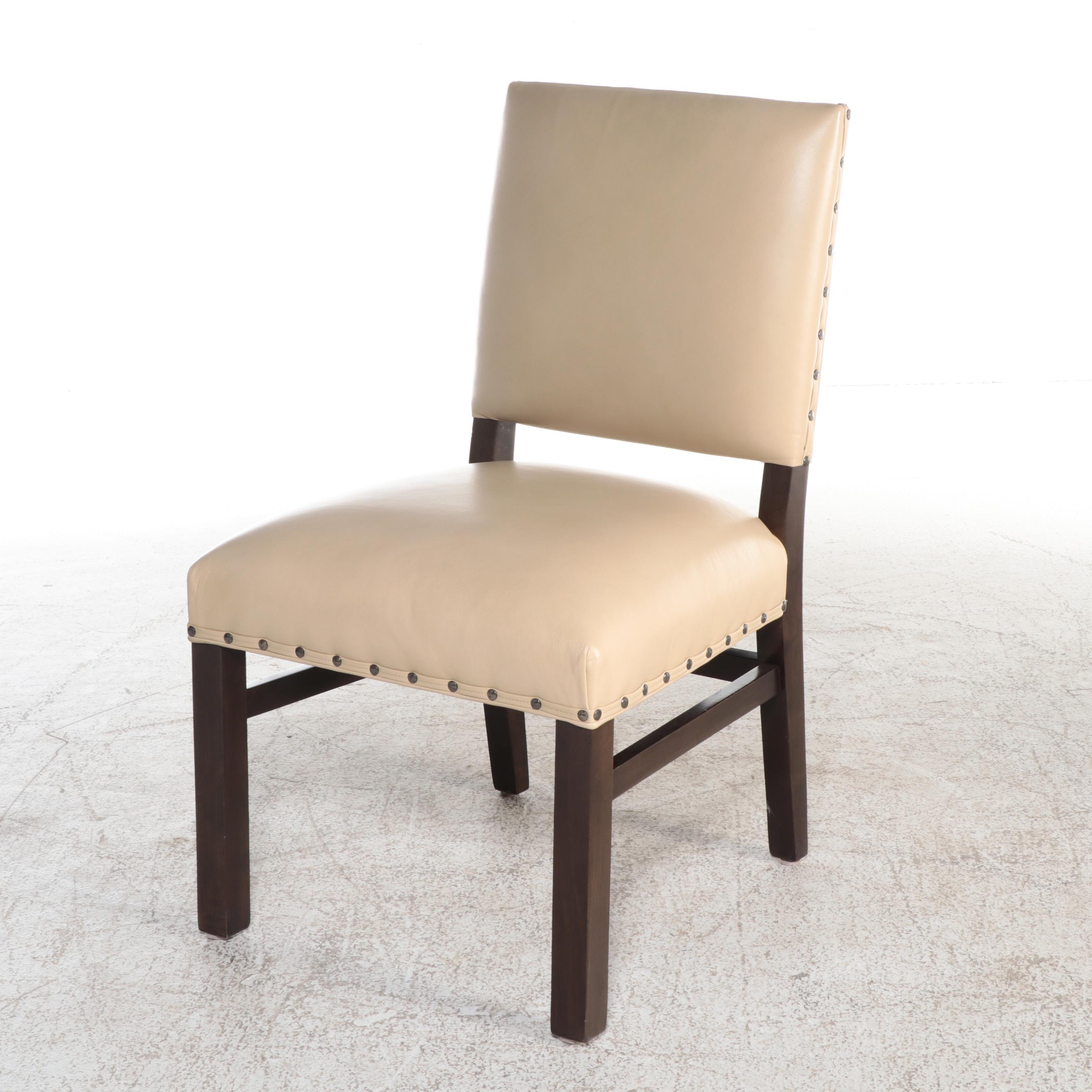 Ethan Allen "Gilcrest" Round Dining Table with Custom Upholstered Dining Chairs