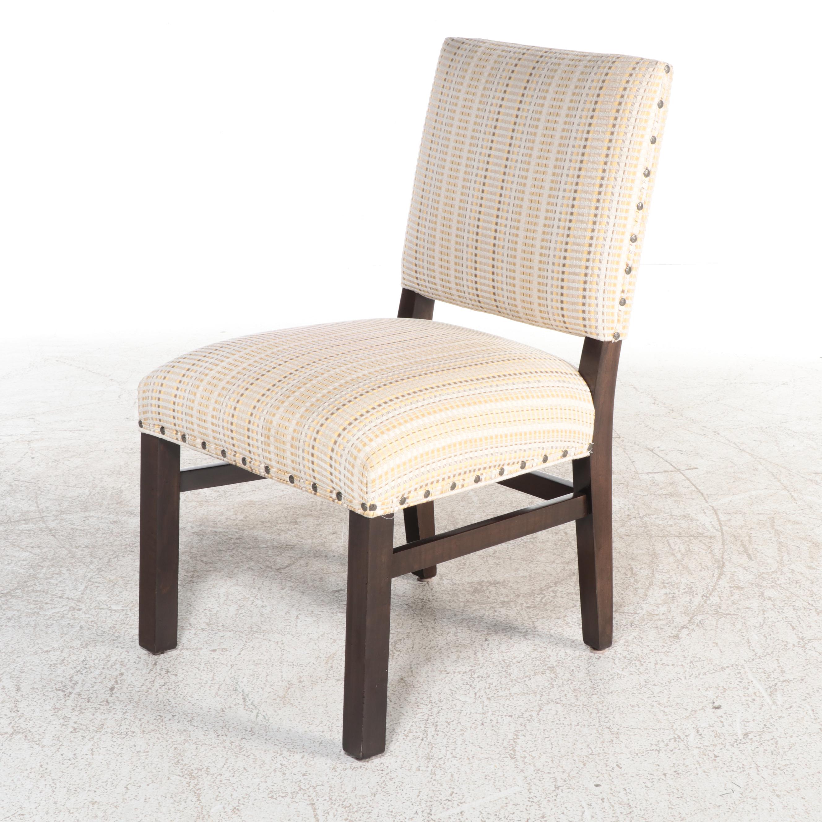 Ethan Allen "Gilcrest" Round Dining Table with Custom Upholstered Dining Chairs