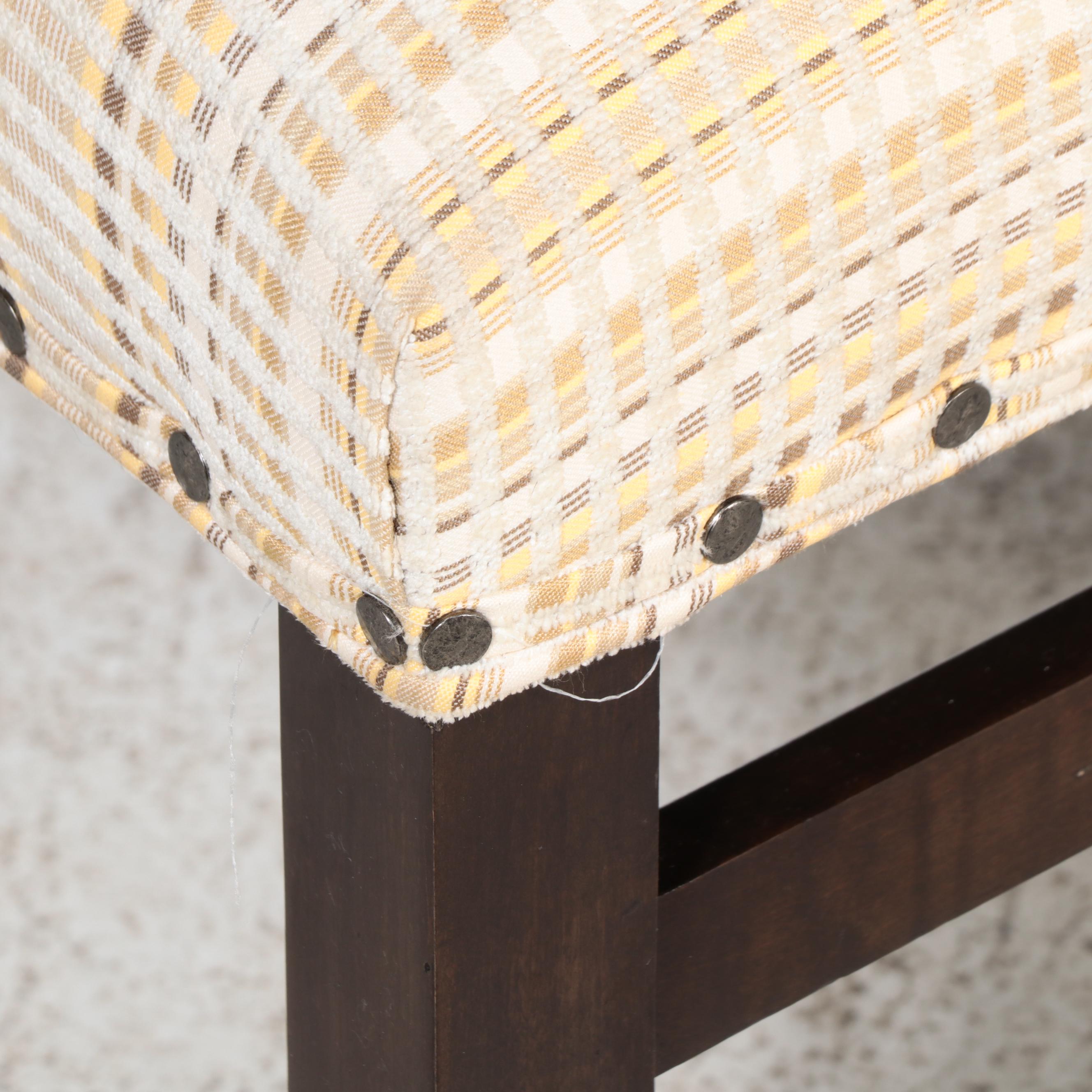 Ethan Allen "Gilcrest" Round Dining Table with Custom Upholstered Dining Chairs