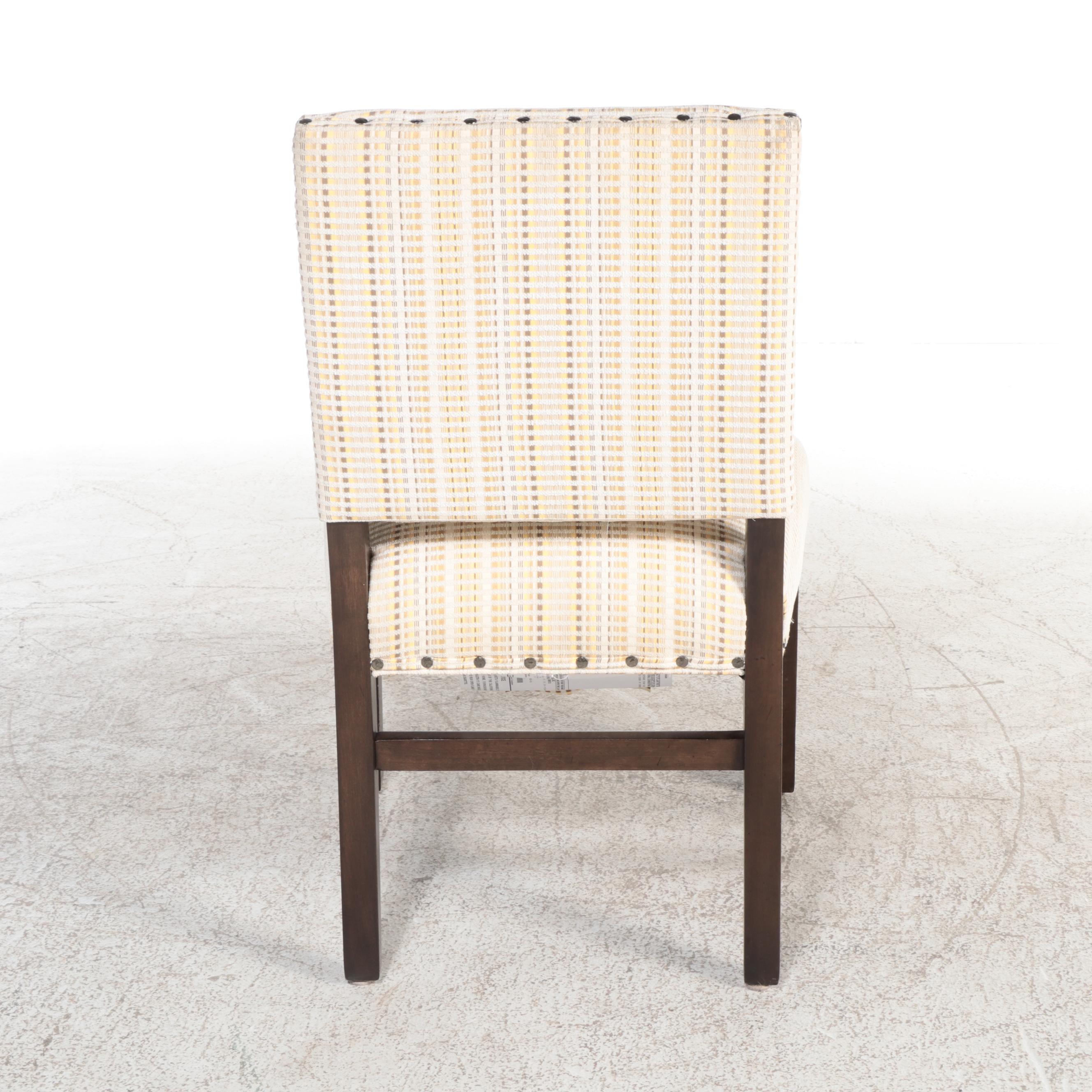 Ethan Allen "Gilcrest" Round Dining Table with Custom Upholstered Dining Chairs