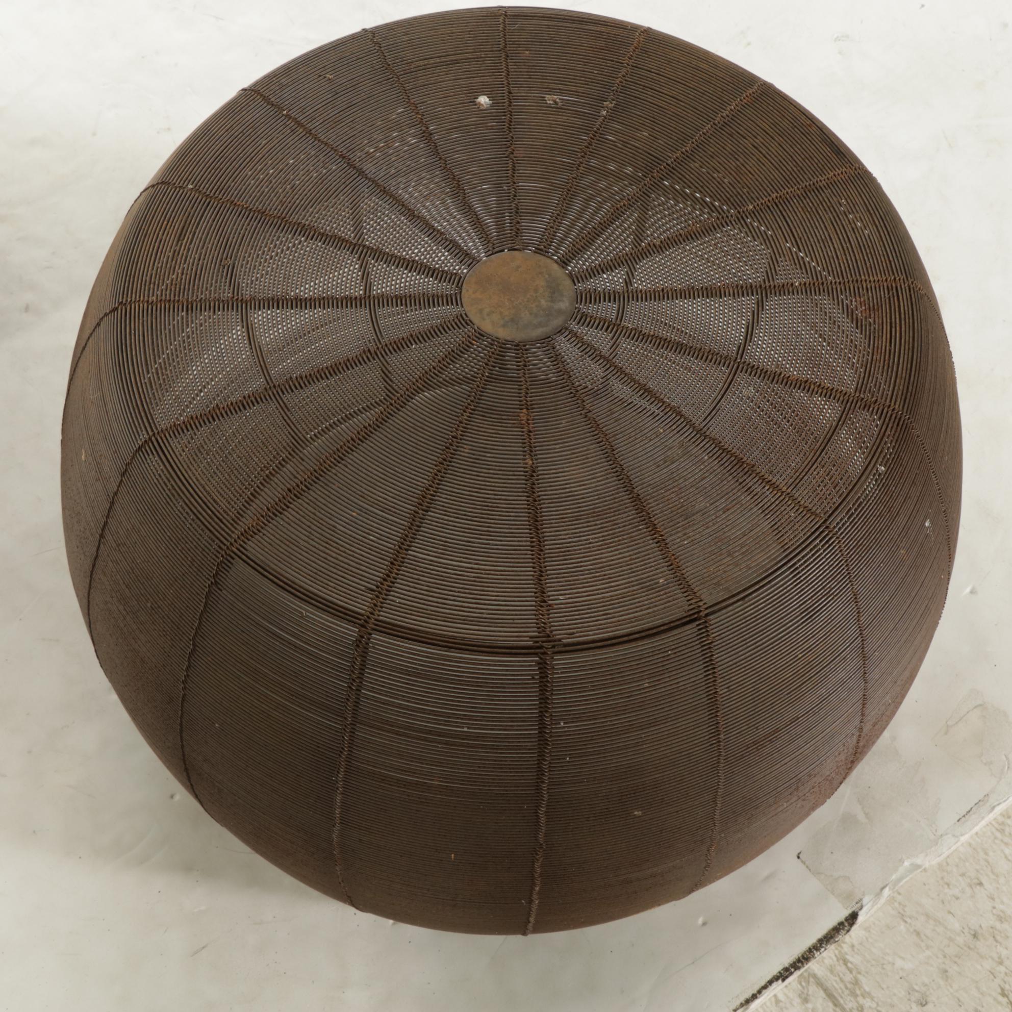 Wire Mesh Patio Table and Ottoman