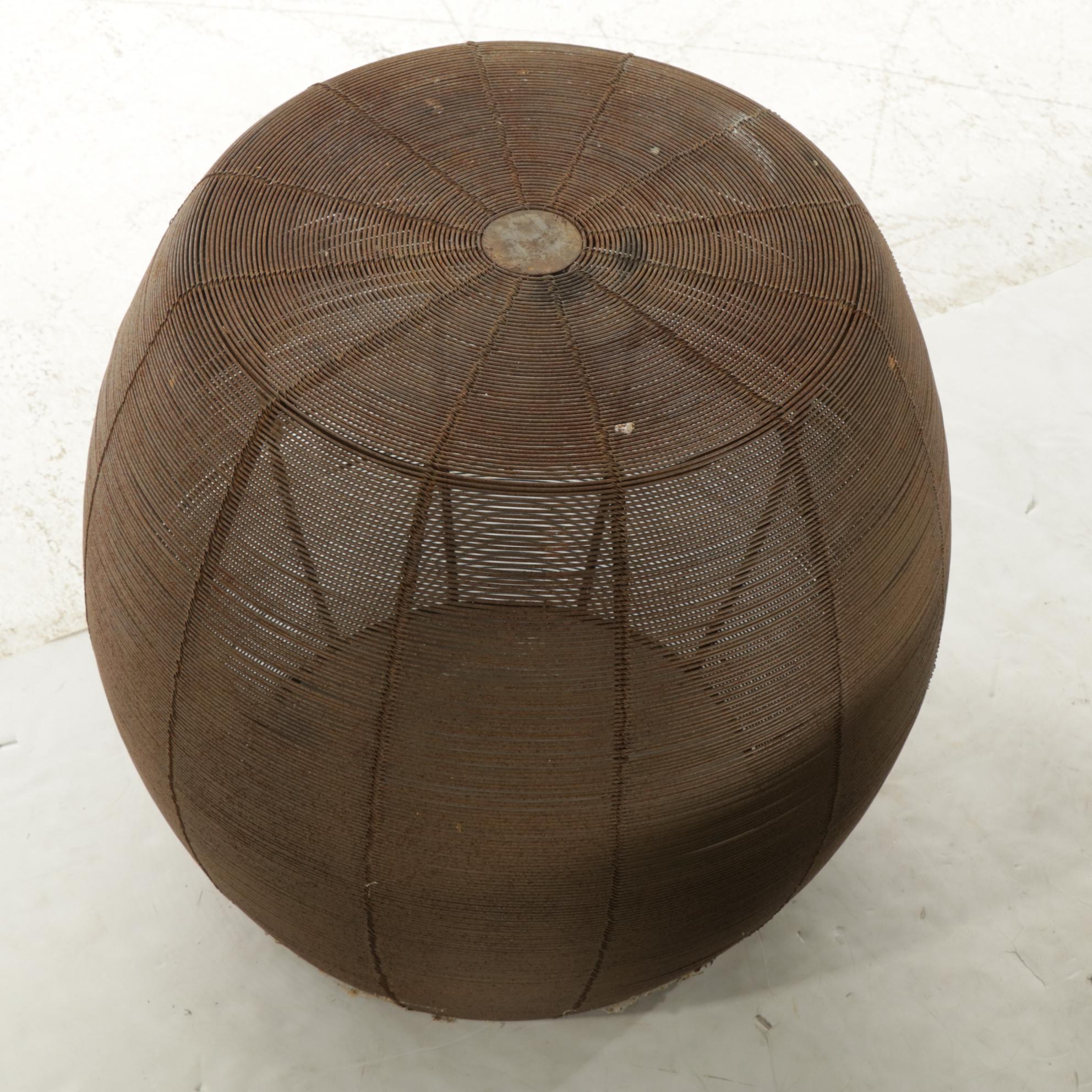 Wire Mesh Patio Table and Ottoman