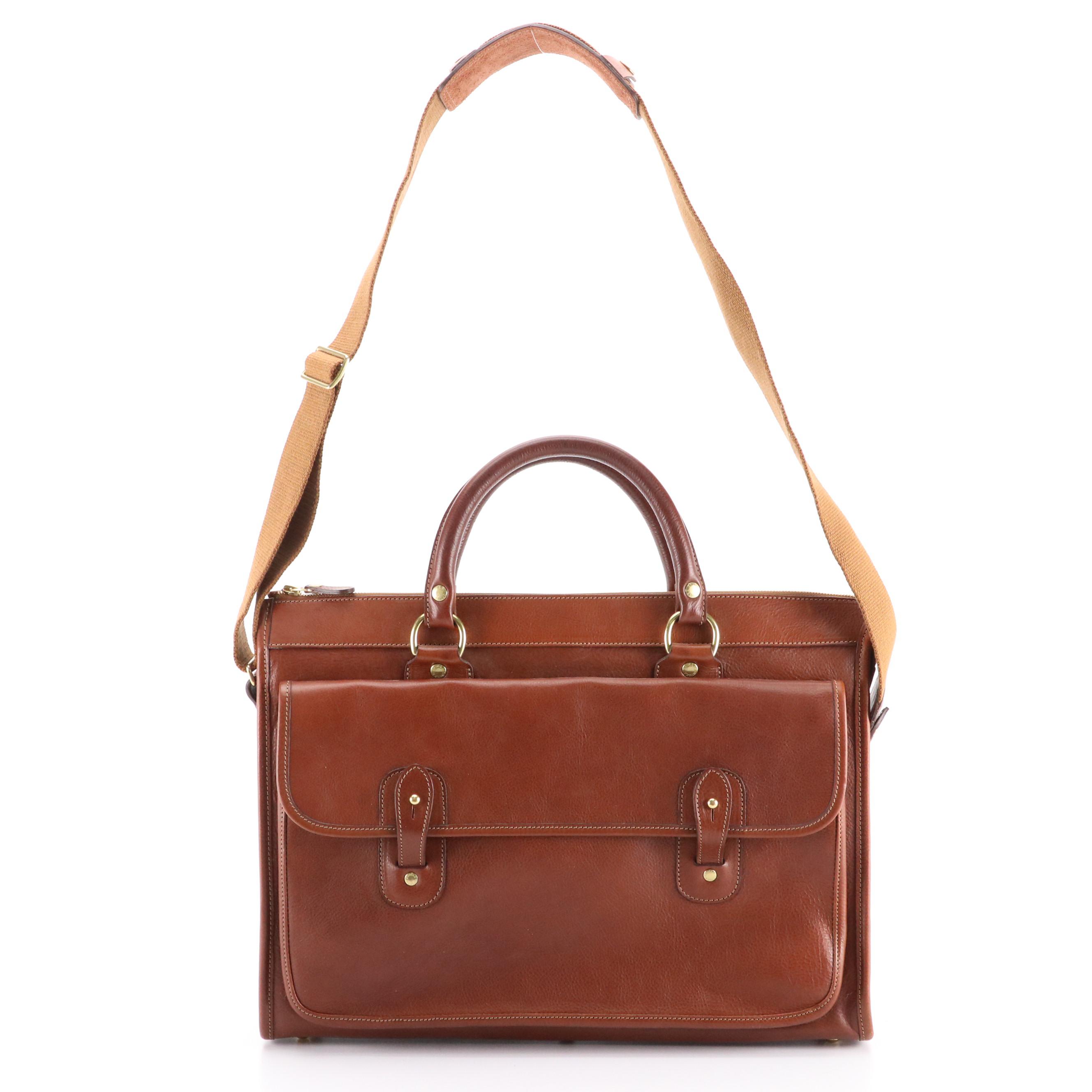 Ghurka Nº17 Satchel Briefcase Bag in Chestnut Brown Grained Leather