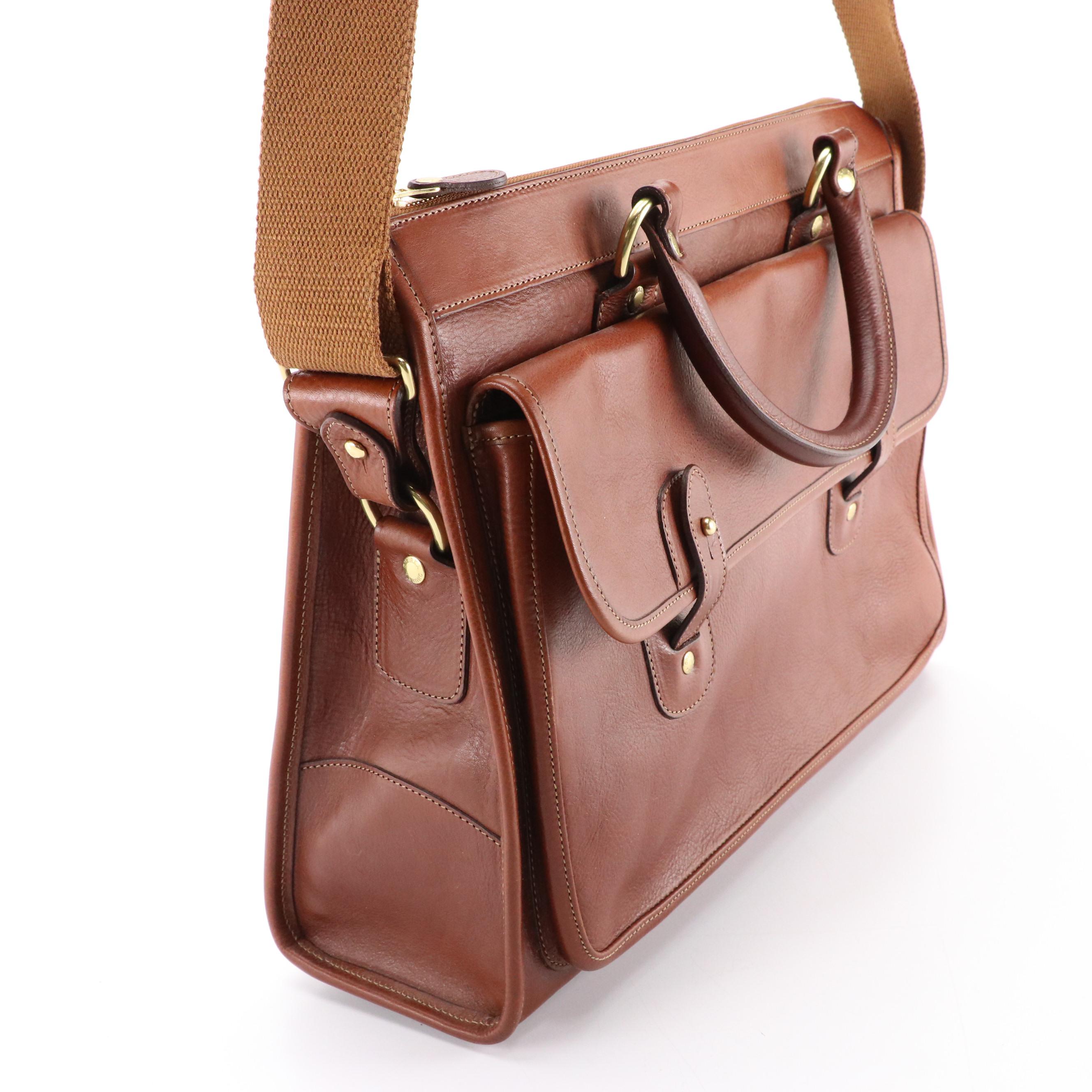 Ghurka Nº17 Satchel Briefcase Bag in Chestnut Brown Grained Leather