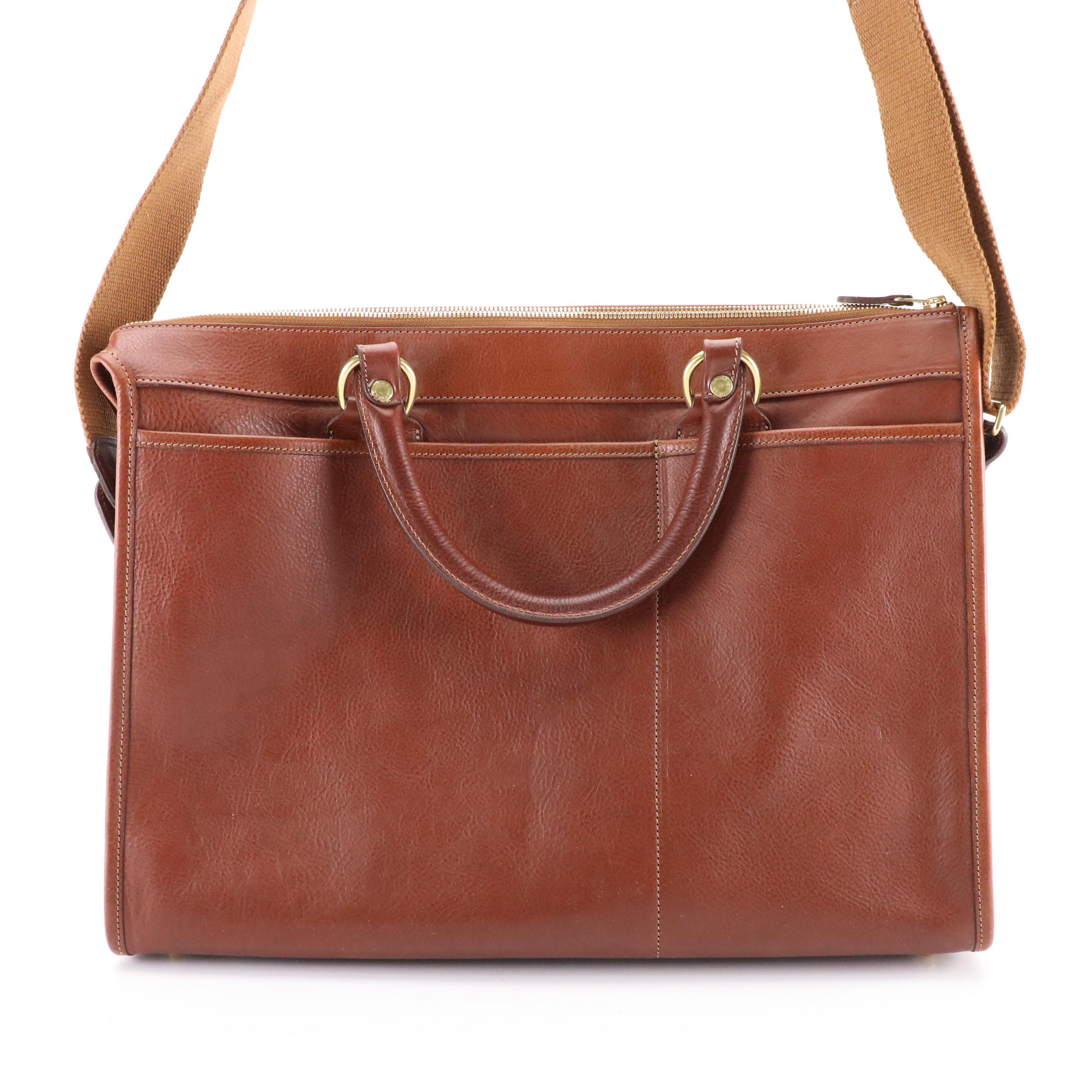 Ghurka Nº17 Satchel Briefcase Bag in Chestnut Brown Grained Leather