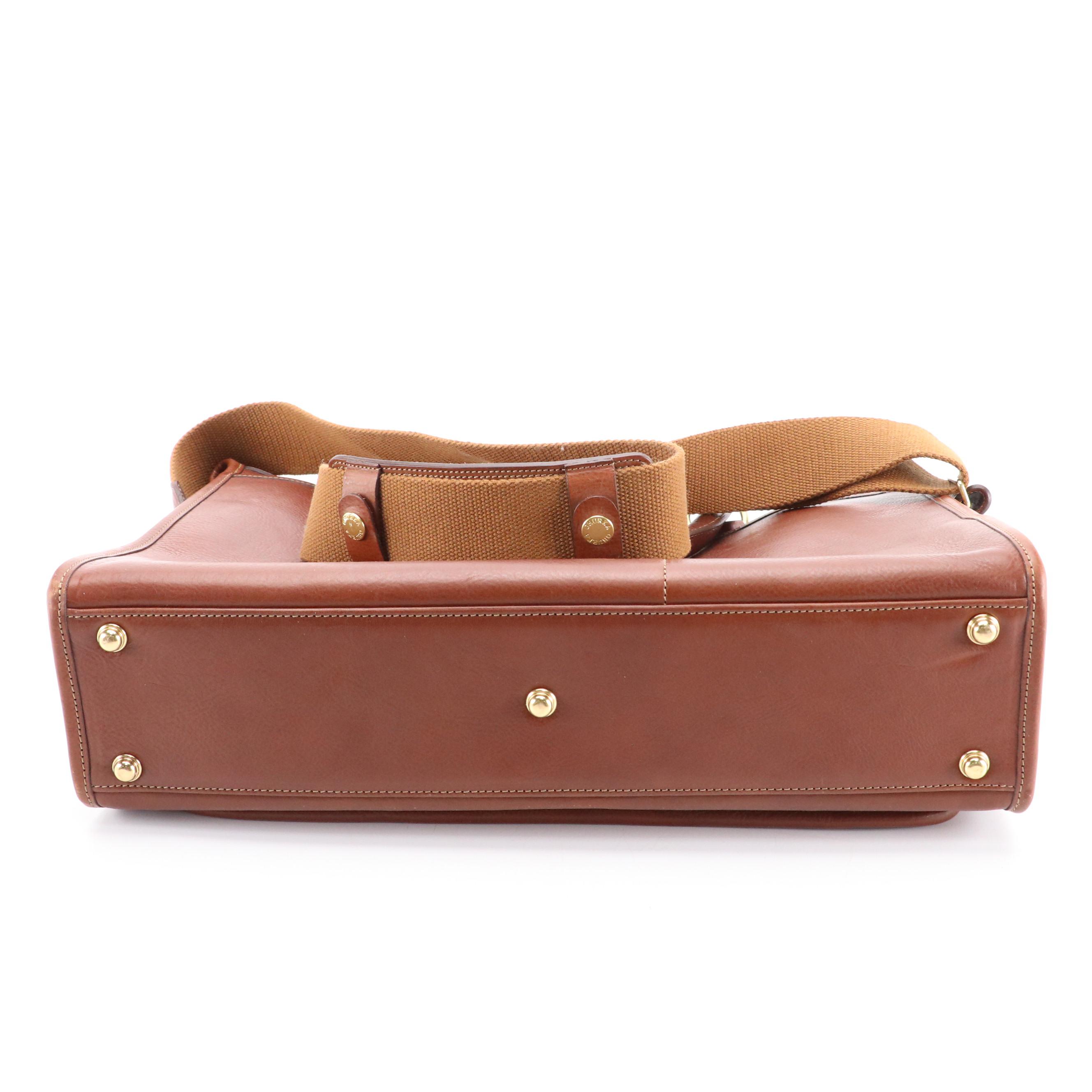 Ghurka Nº17 Satchel Briefcase Bag in Chestnut Brown Grained Leather