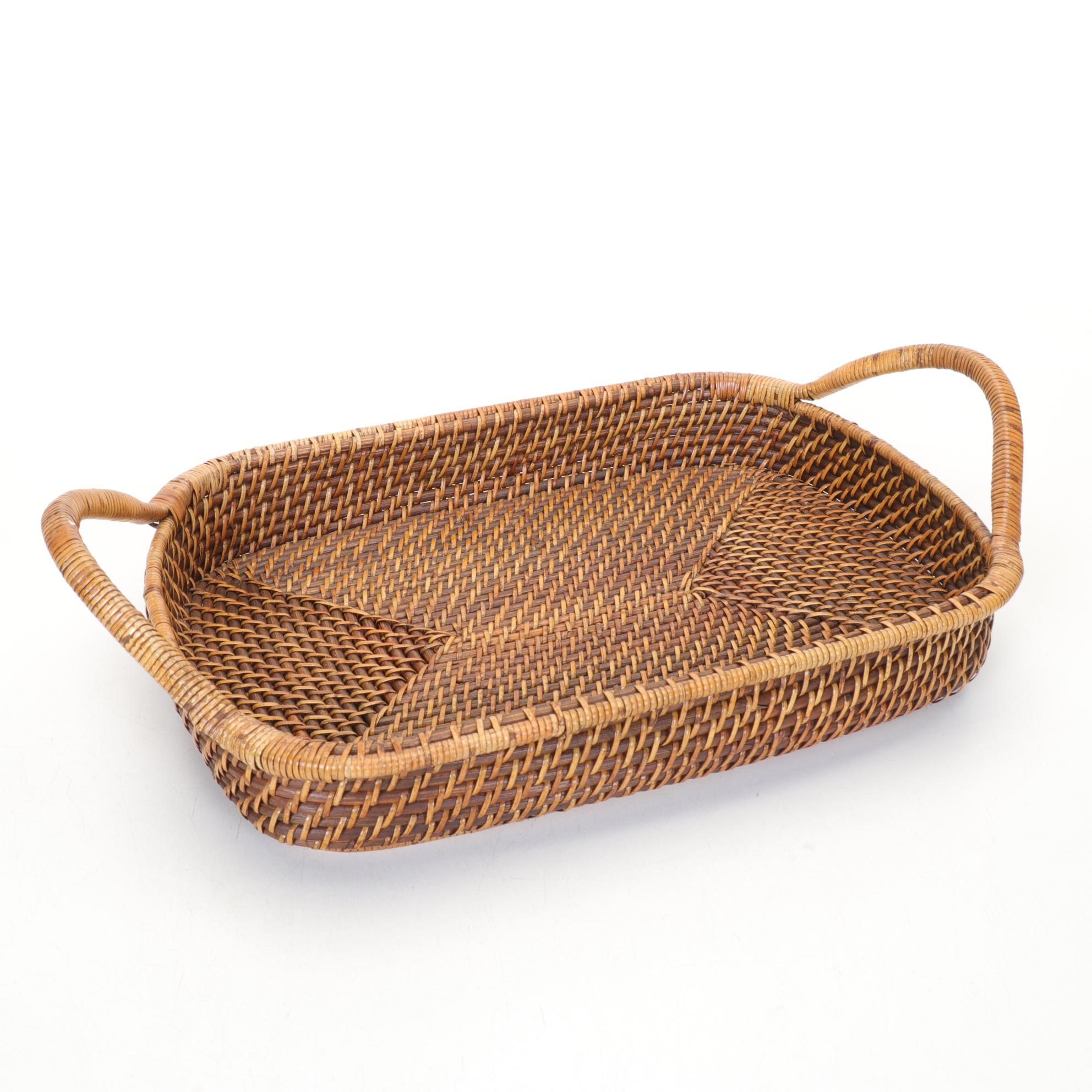 Woven Basket, Stone Coasters and Other Wooden Decor