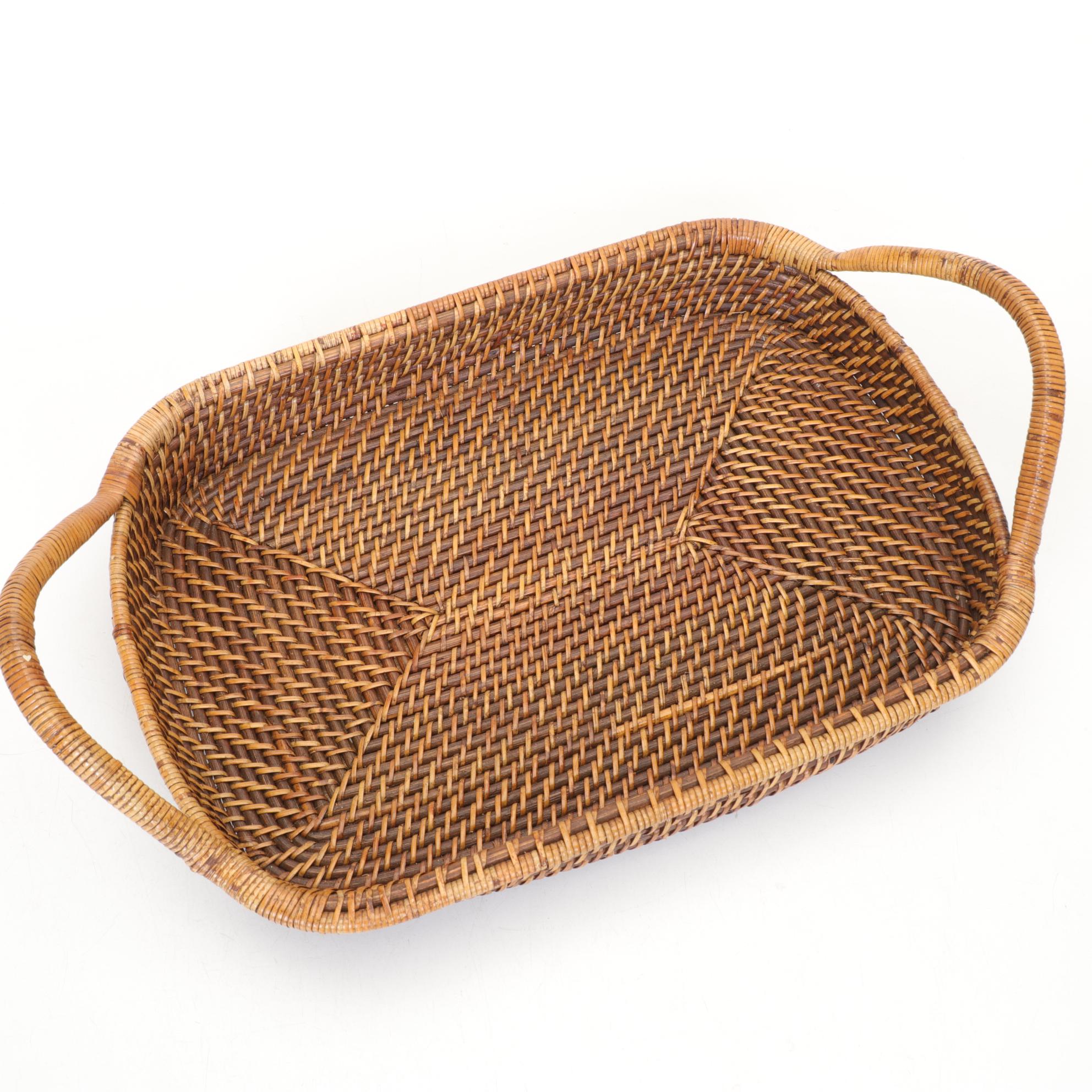 Woven Basket, Stone Coasters and Other Wooden Decor