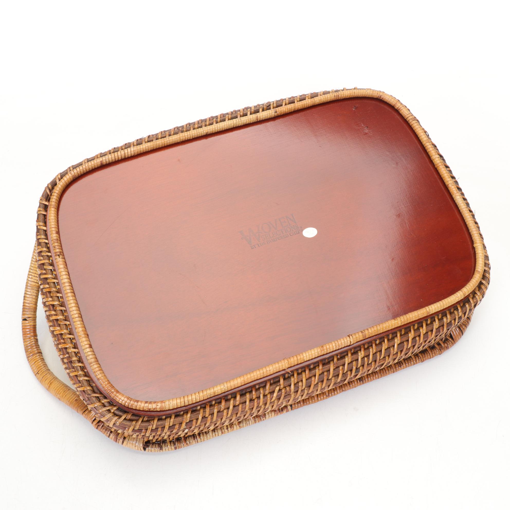 Woven Basket, Stone Coasters and Other Wooden Decor