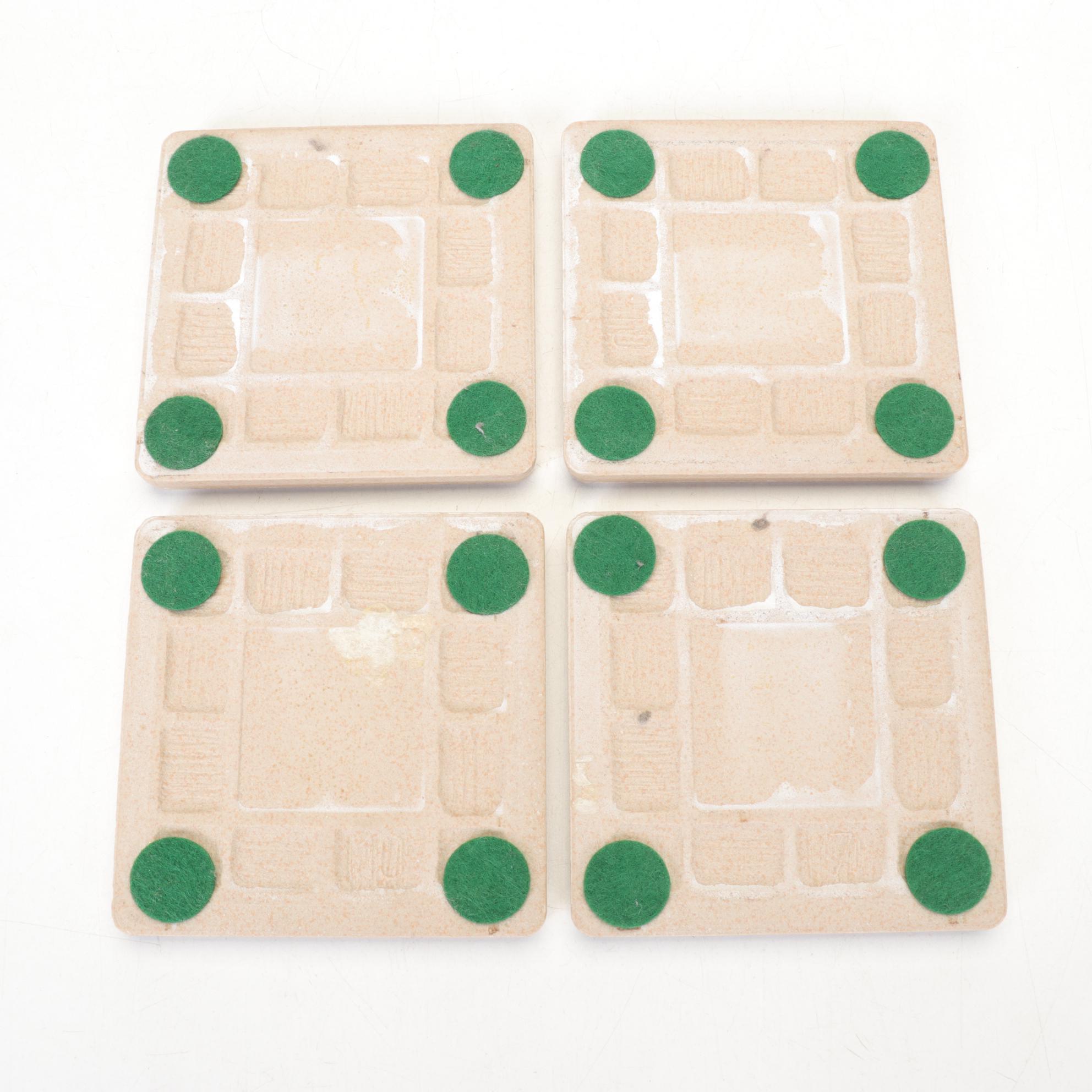 Woven Basket, Stone Coasters and Other Wooden Decor