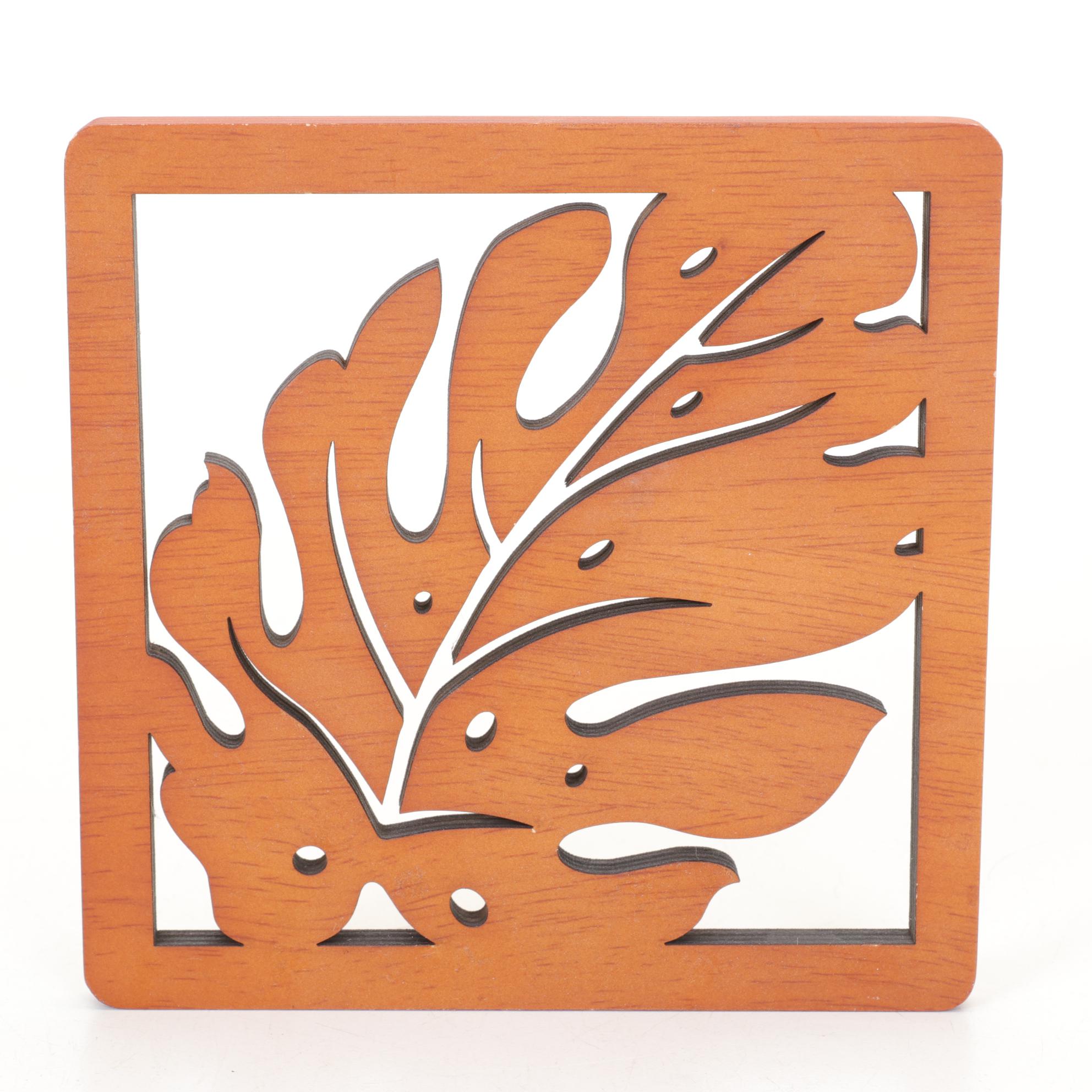 Woven Basket, Stone Coasters and Other Wooden Decor