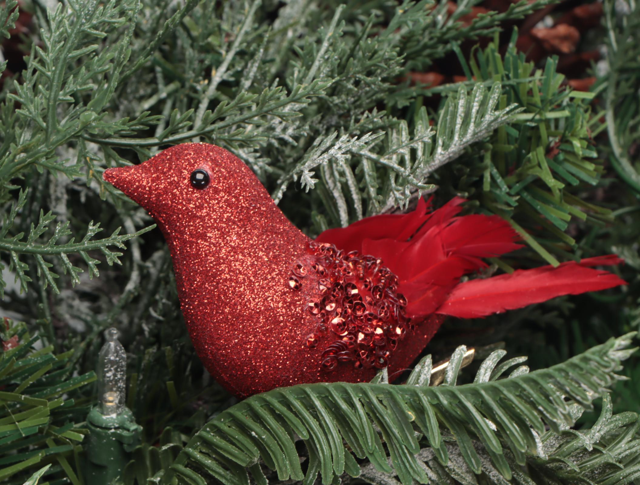 Red Candle Lantern and Artificial Christmas Wreath