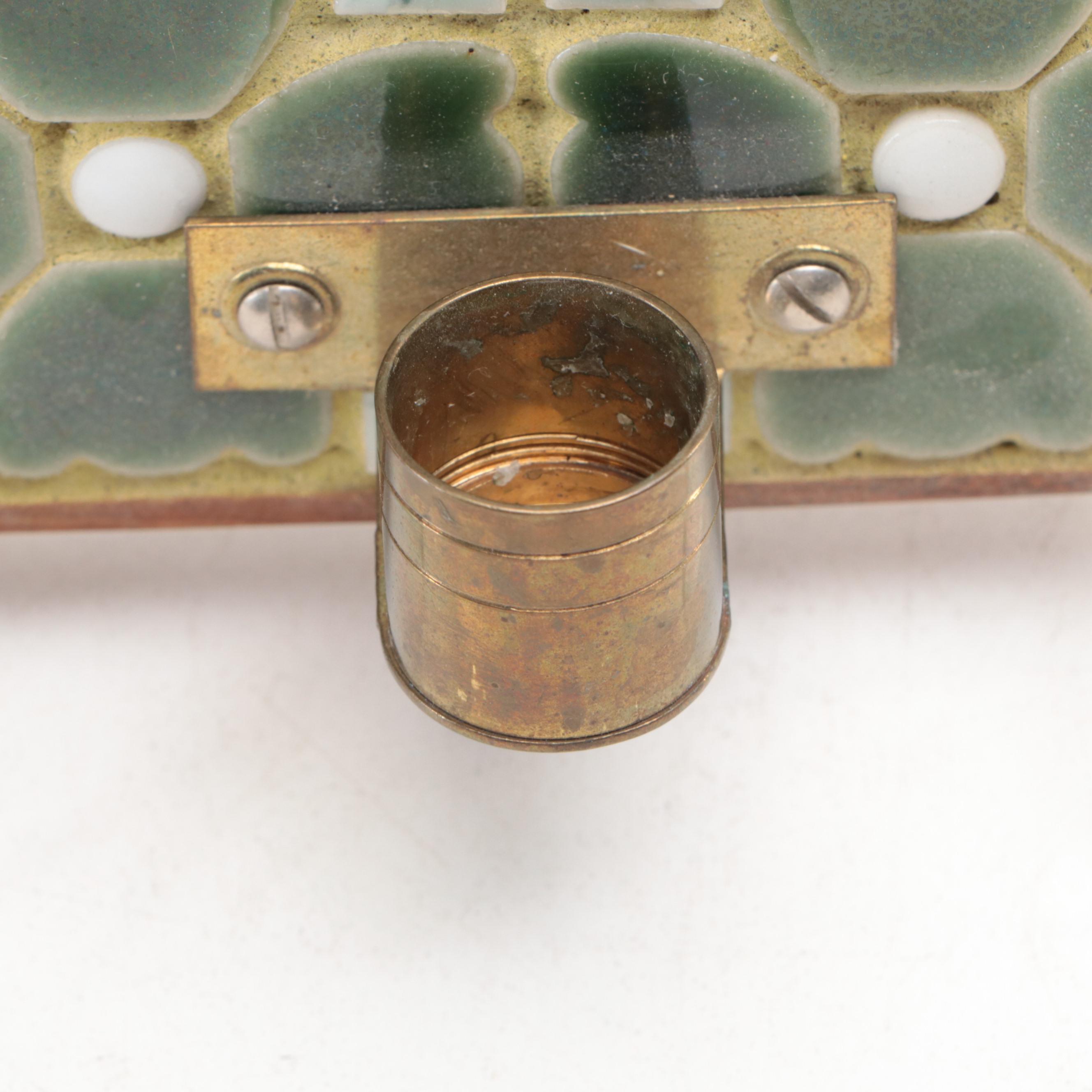 Danish Modern Tile Wall Hanging Candle Sconces, Mid to Late 20th Century